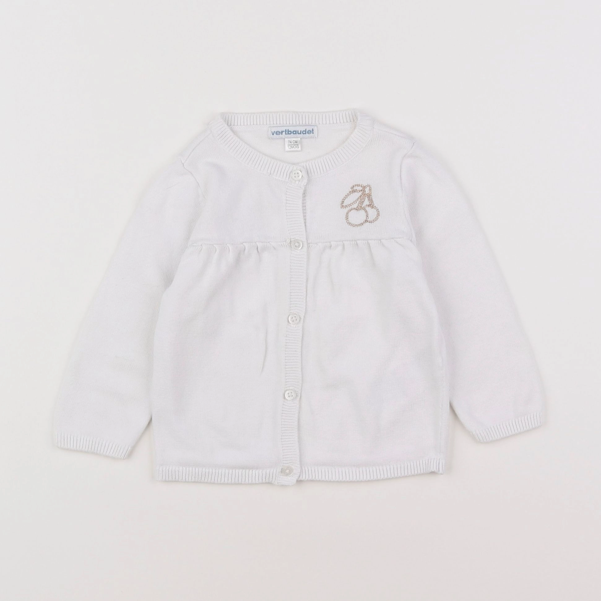Vertbaudet - gilet blanc - 12 mois