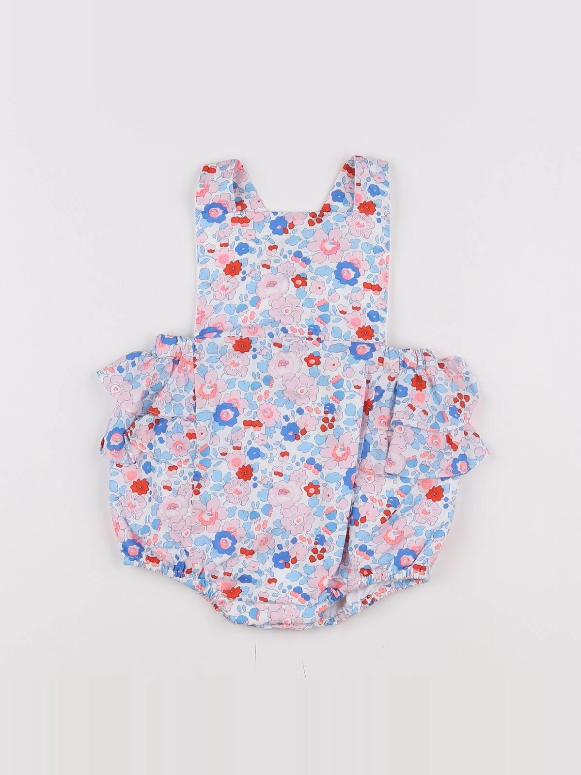 Jacadi - combinaison liberty bleu, rose - 6 mois
