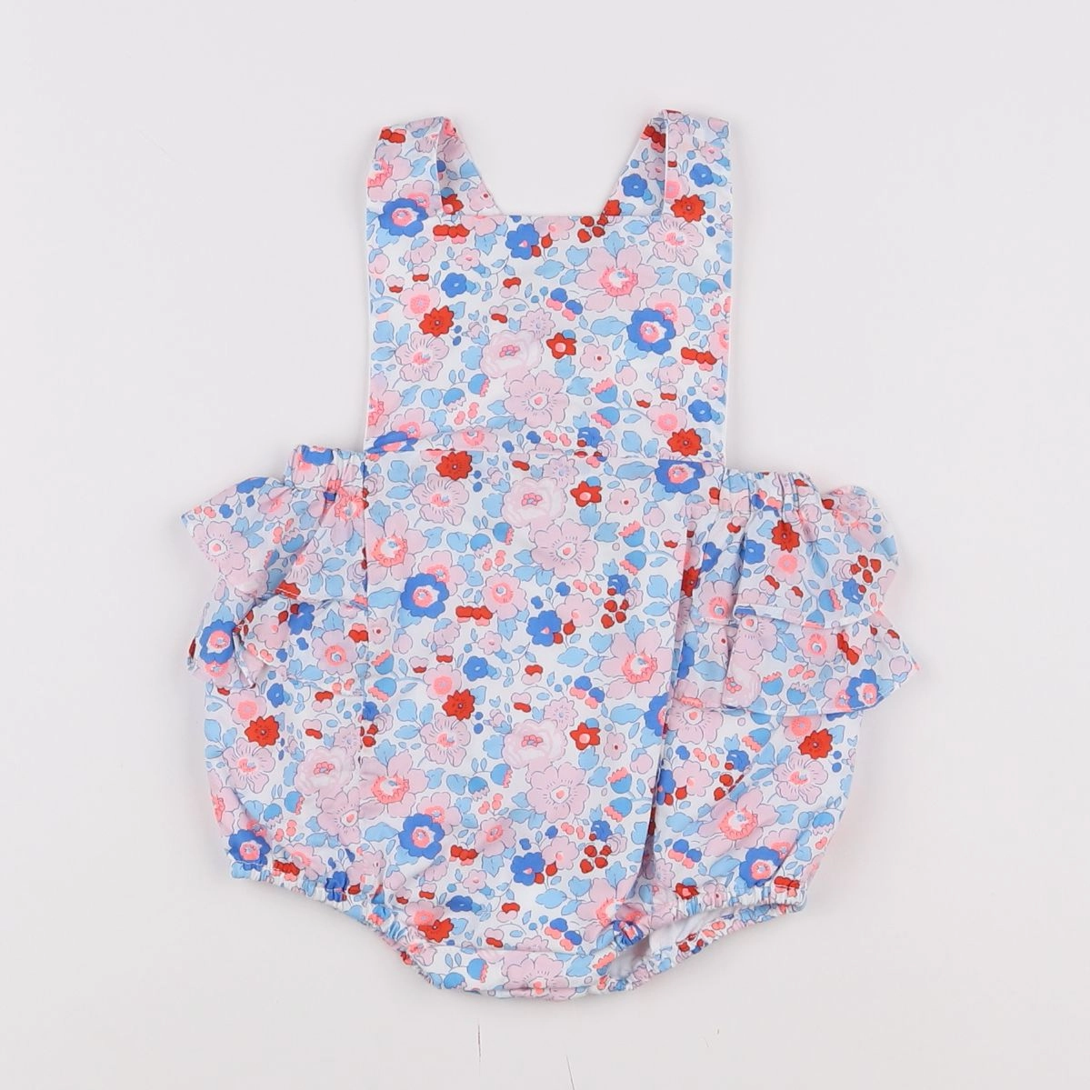 Jacadi - combinaison liberty bleu, rose - 6 mois