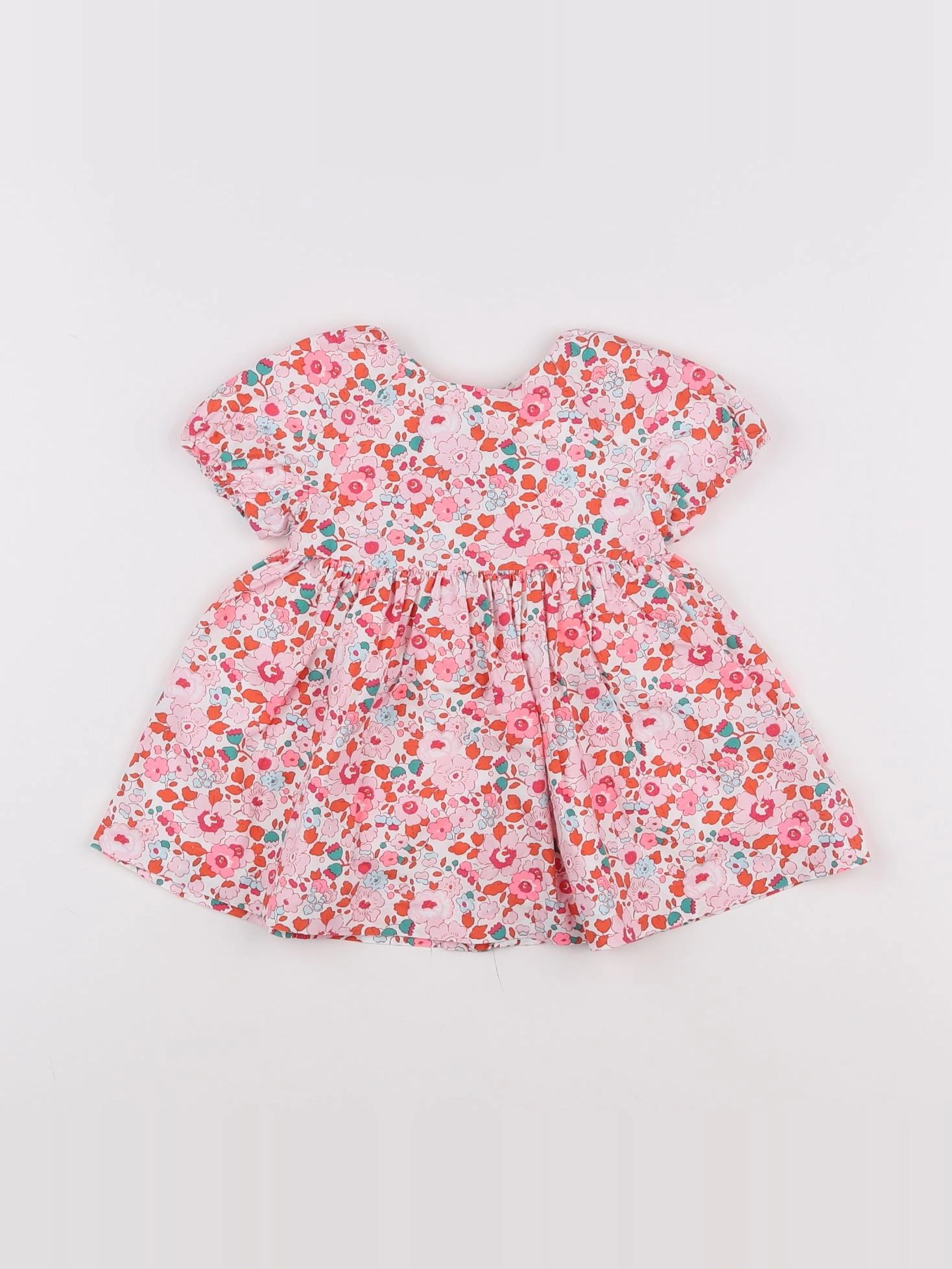 Jacadi - robe liberty rose, vert - 6 mois