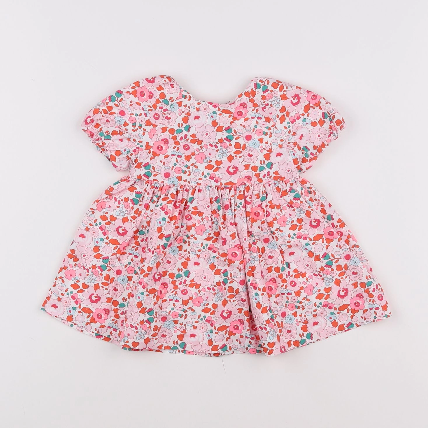 Jacadi - robe liberty rose, vert - 6 mois