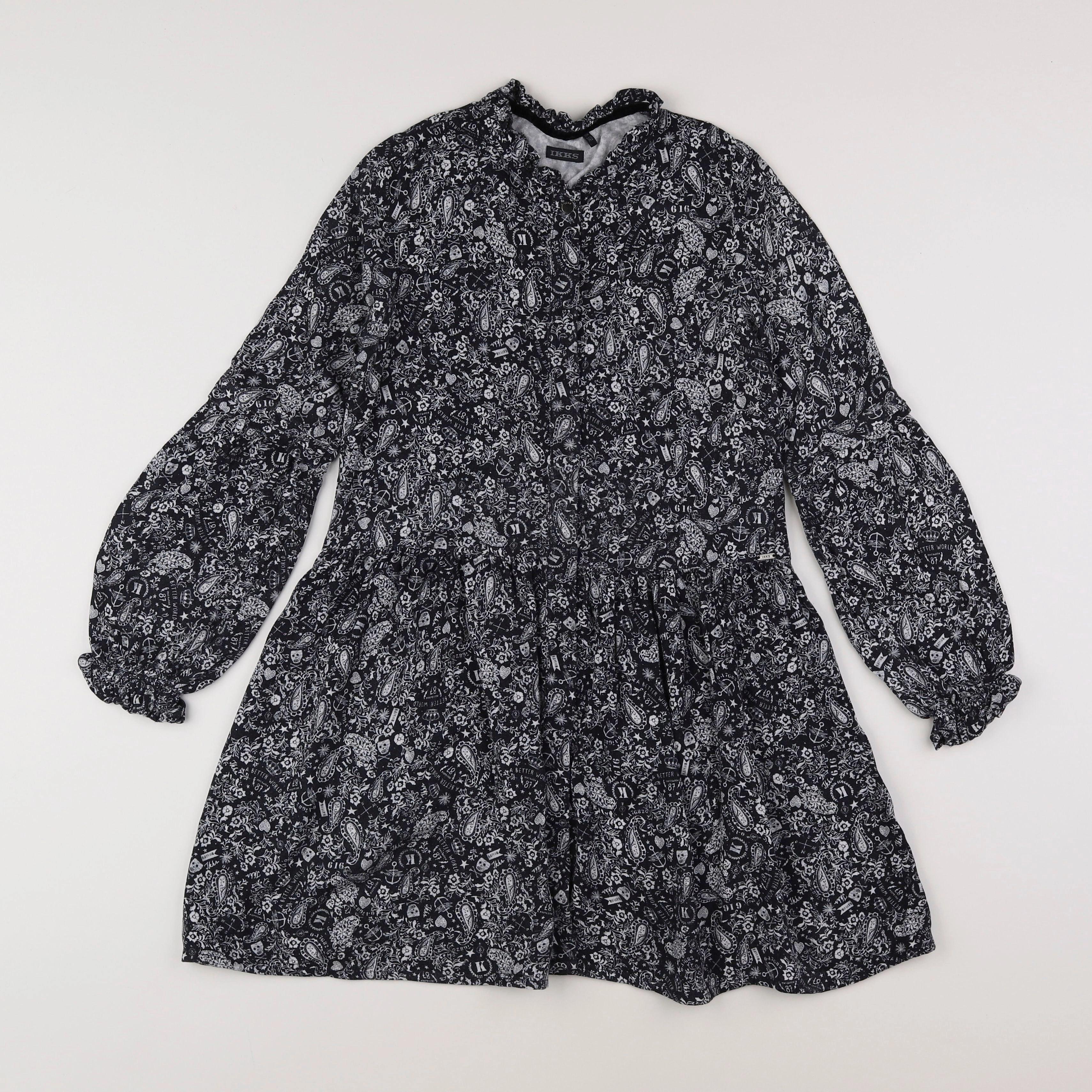 IKKS - robe bleu - 10 ans