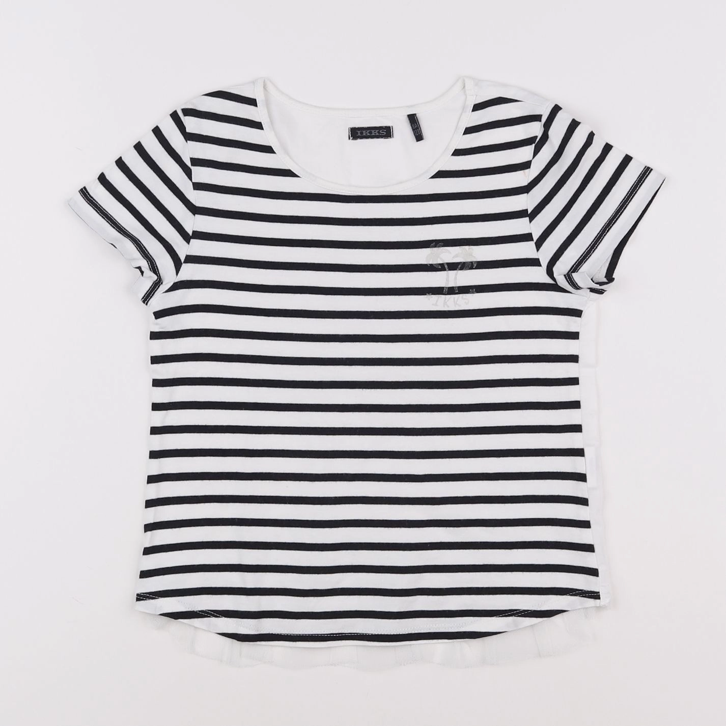 IKKS - tee-shirt blanc, noir - 8 ans