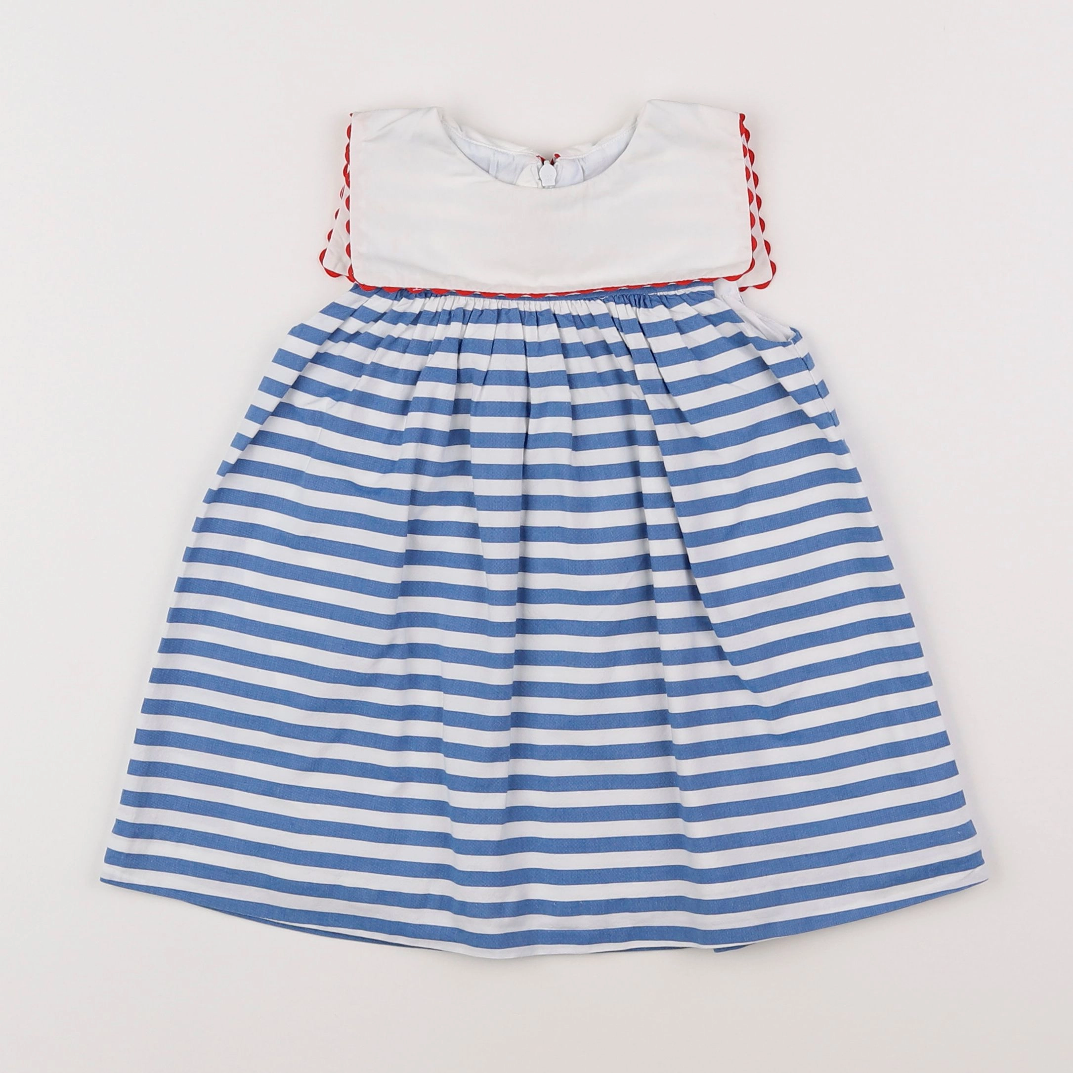 Jacadi - robe blanc, bleu - 18 mois