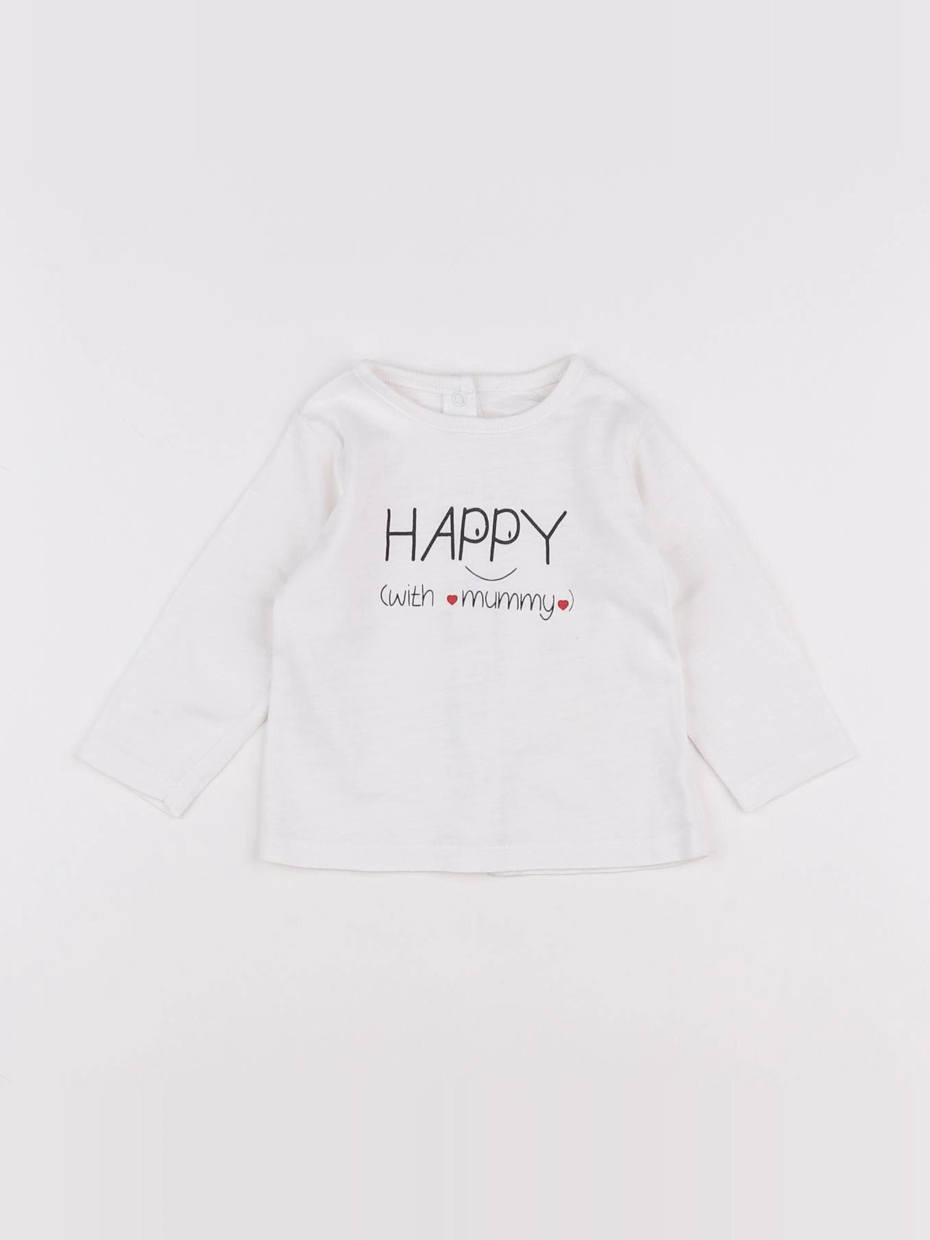 Vertbaudet - tee-shirt blanc - 6 mois