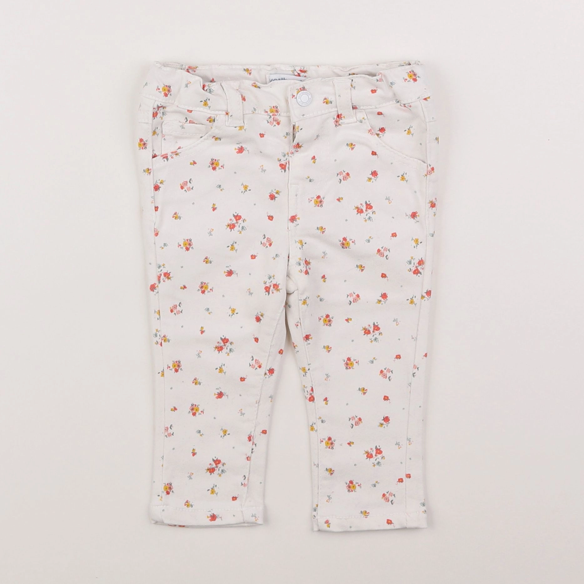 Vertbaudet - pantalon blanc - 9 mois