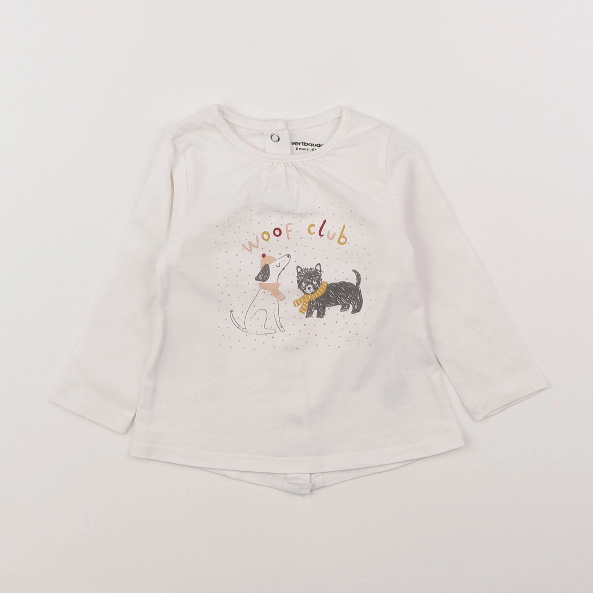 Vertbaudet - tee-shirt blanc - 6 mois