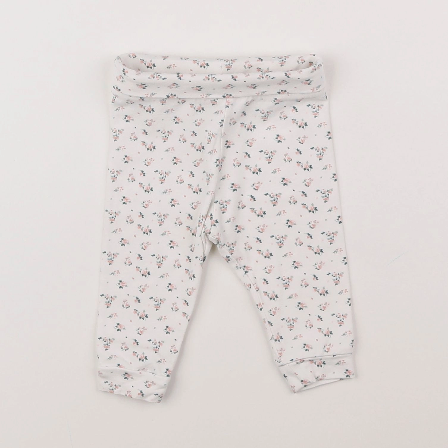 Vertbaudet - legging blanc, rose - 3 mois