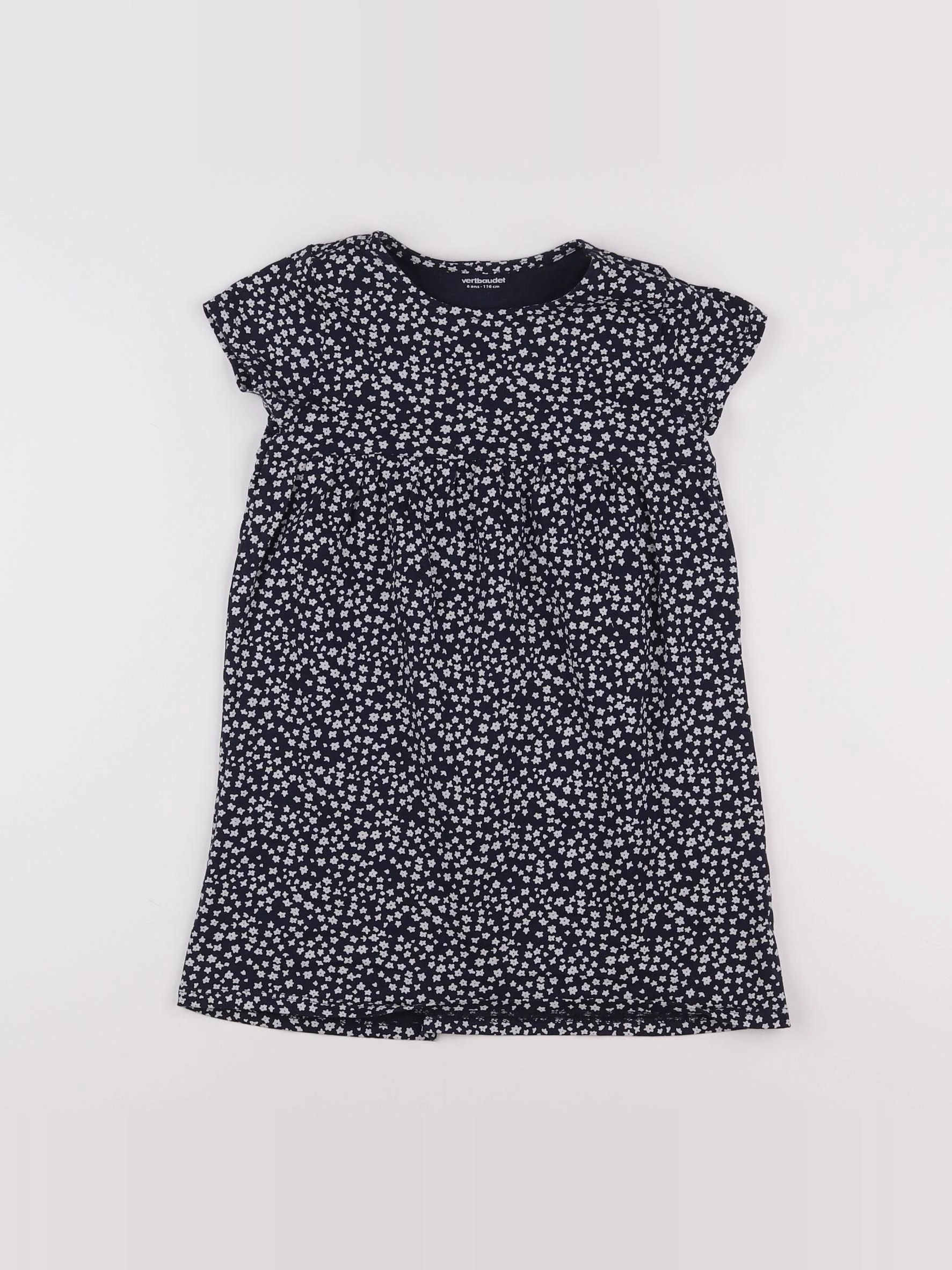 Vertbaudet - robe bleu, blanc - 6 ans