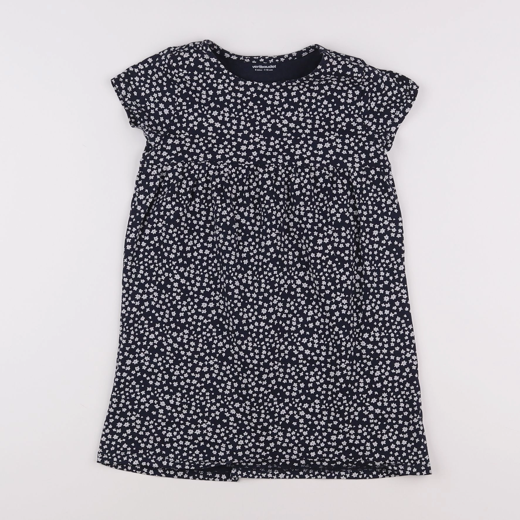 Vertbaudet - robe bleu, blanc - 6 ans