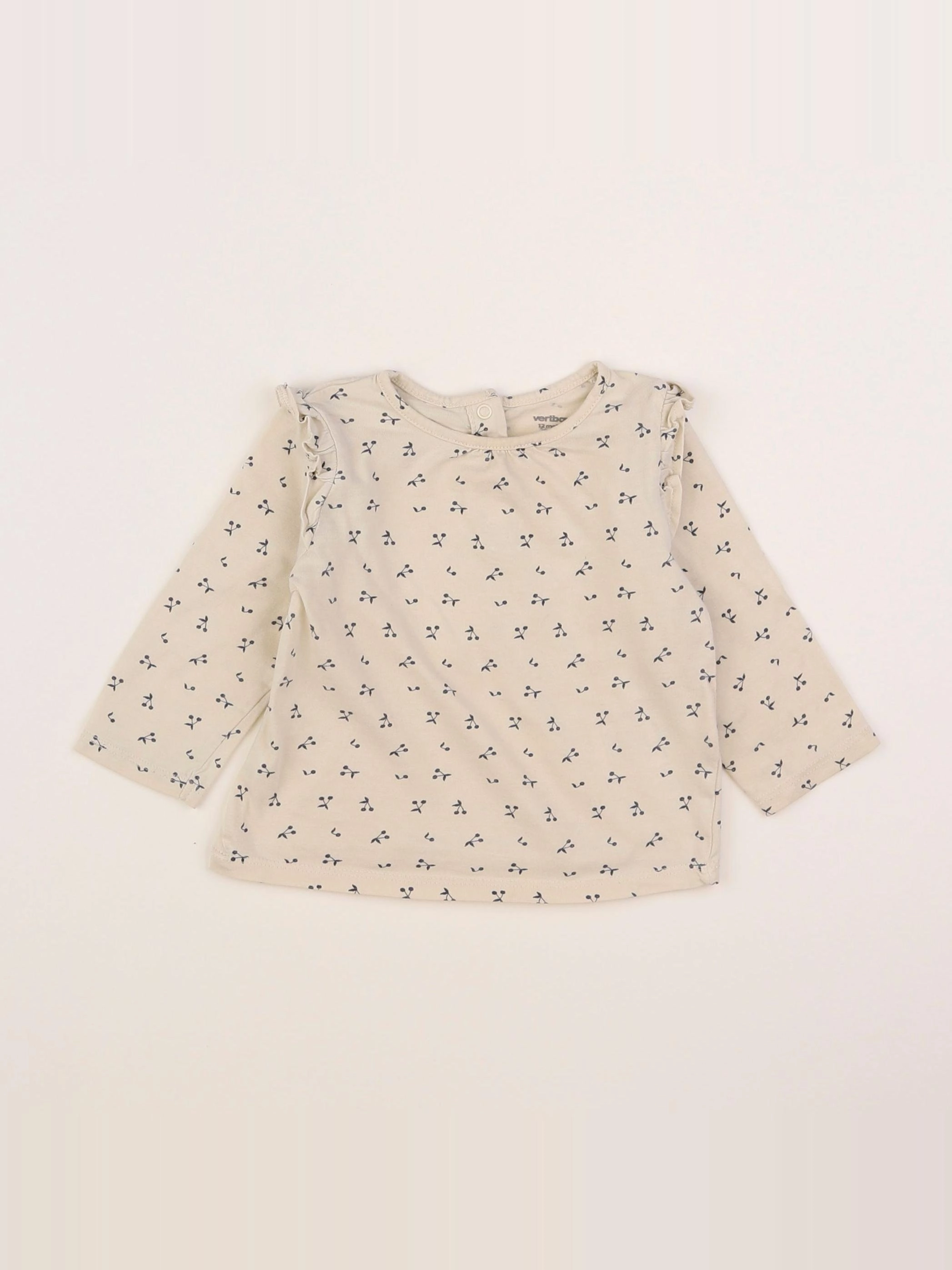Vertbaudet - tee-shirt beige - 12 mois