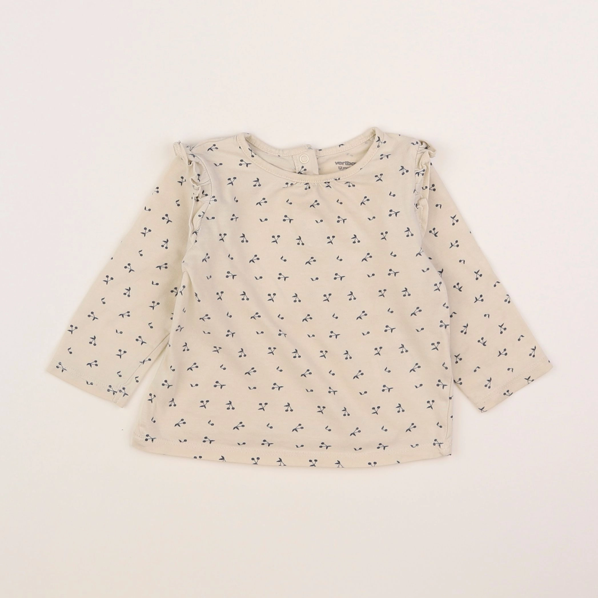 Vertbaudet - tee-shirt beige - 12 mois
