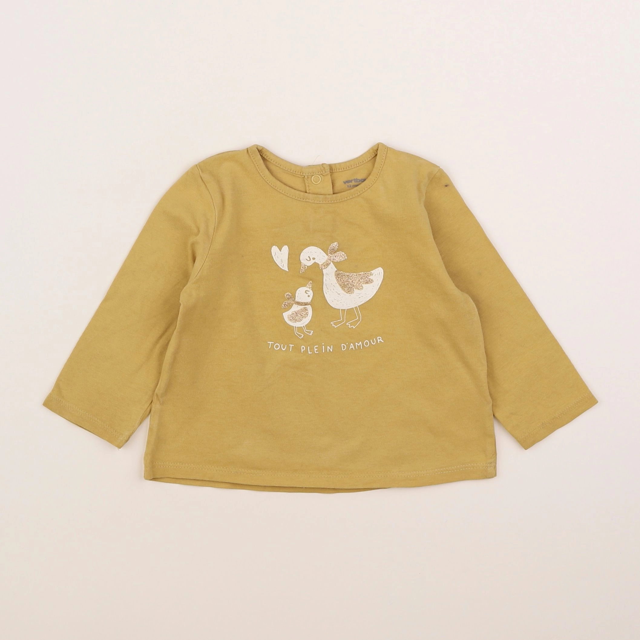 Vertbaudet - tee-shirt jaune - 12 mois