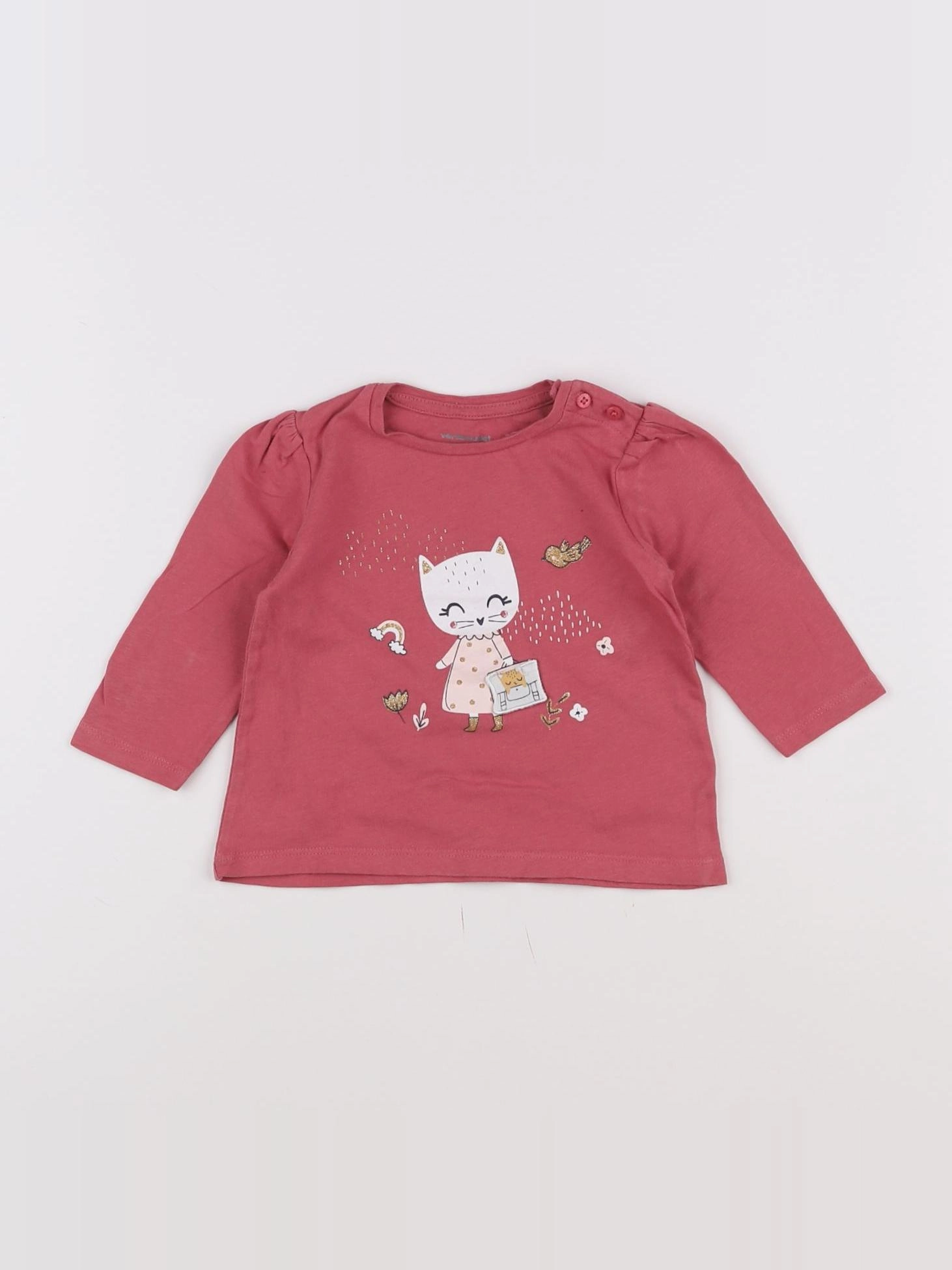 Vertbaudet - tee-shirt rose - 9 mois