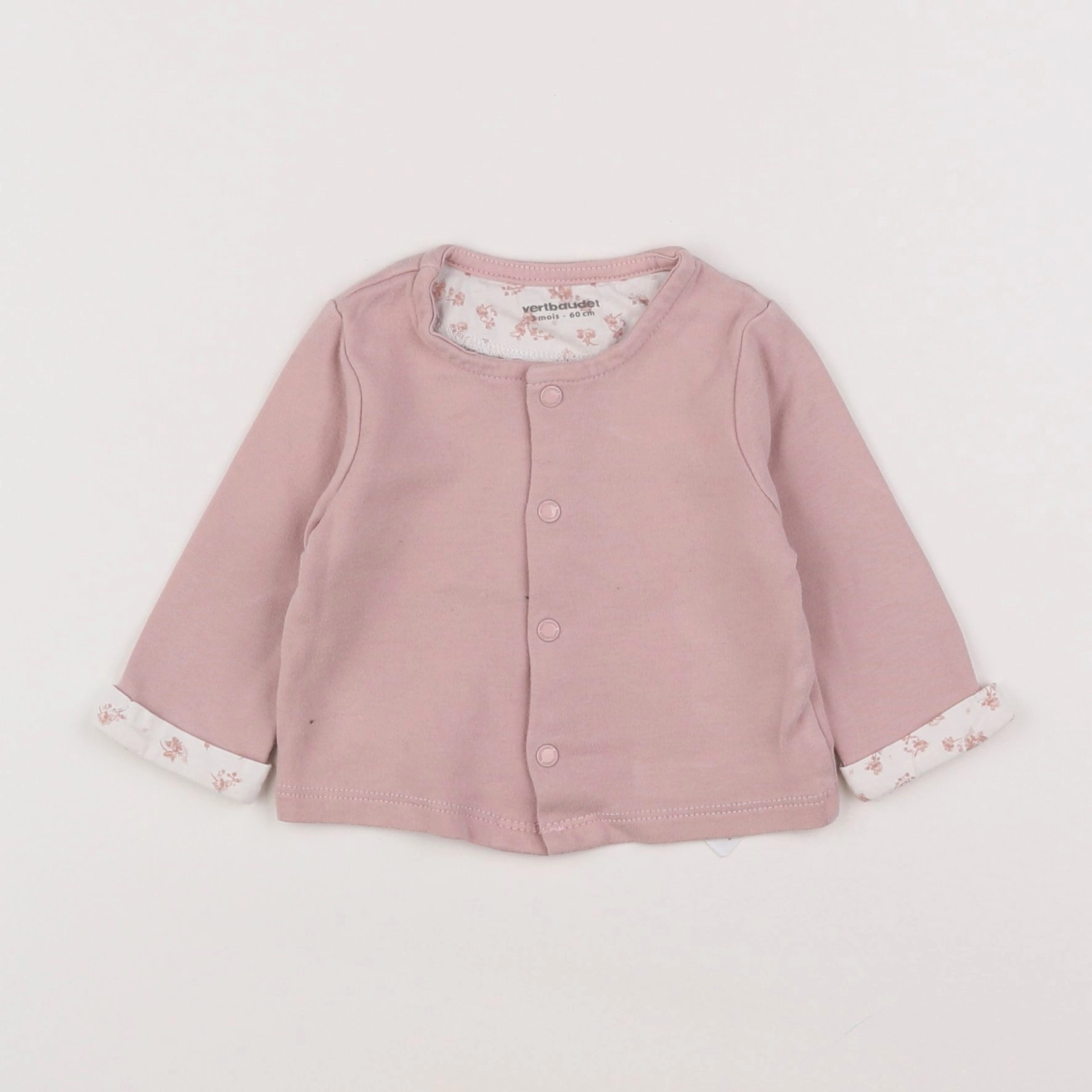 Vertbaudet - gilet rose - 3 mois