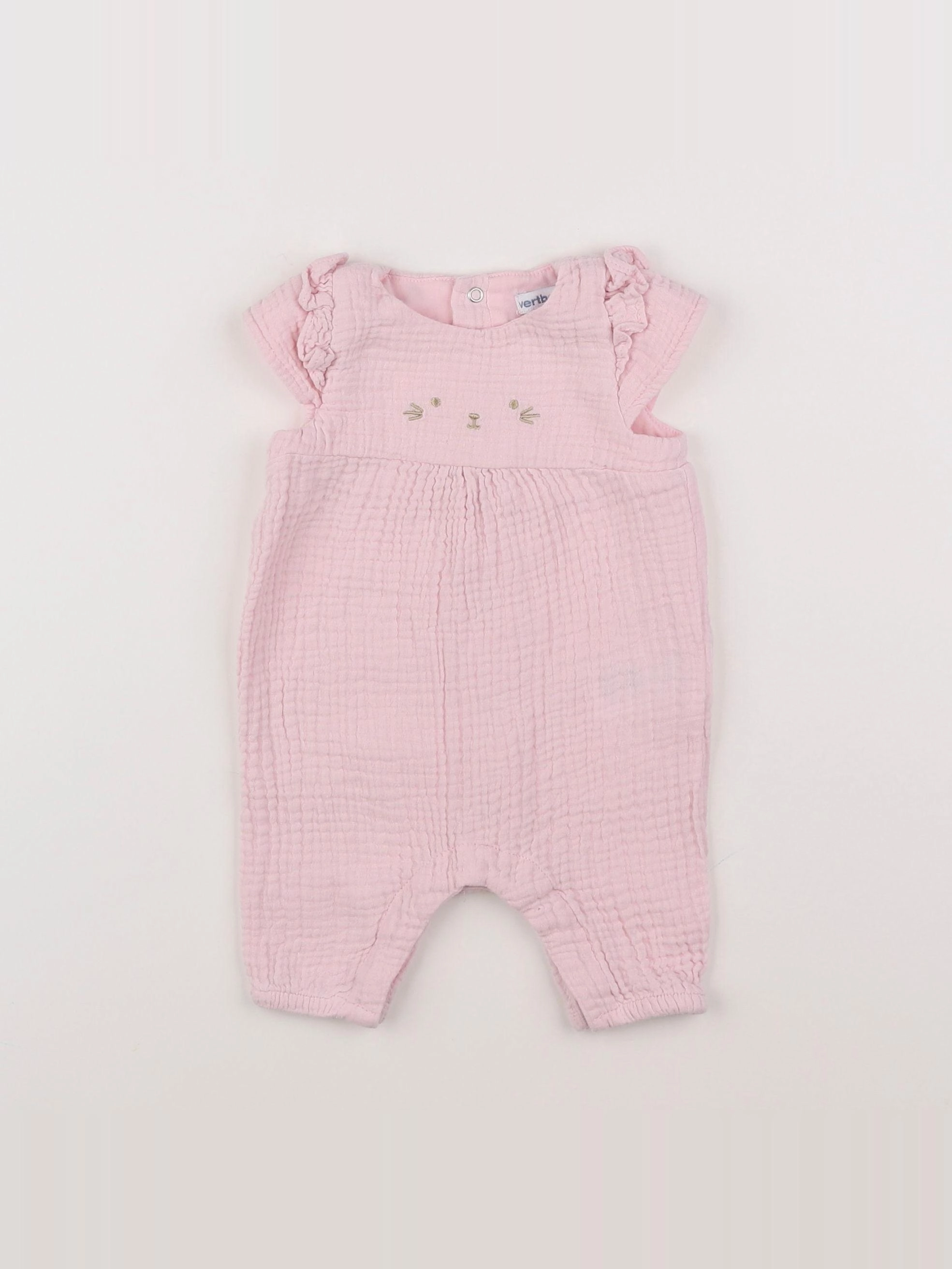 Vertbaudet - combinaison rose - 1 mois
