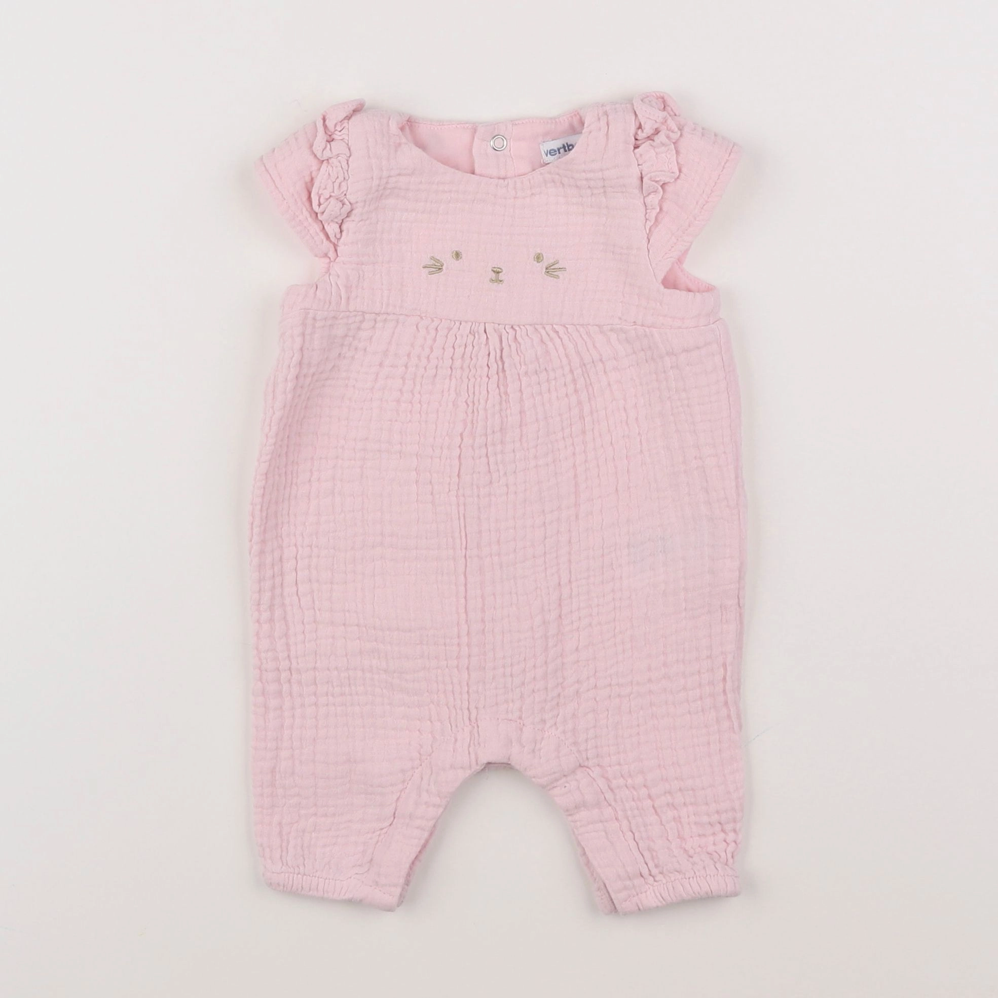 Vertbaudet - combinaison rose - 1 mois