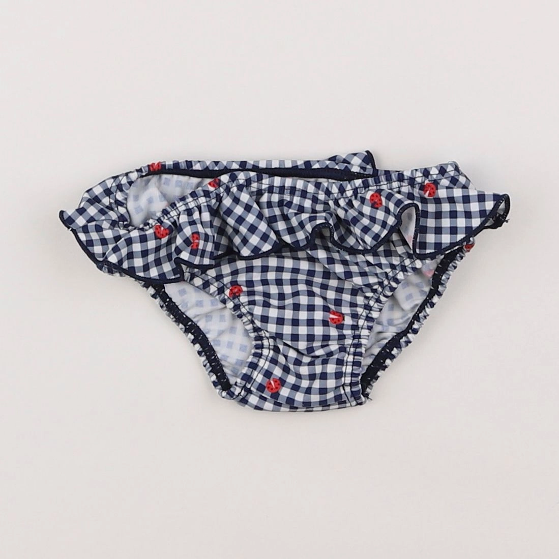 Vertbaudet - maillot de bain bleu, blanc - 6 mois