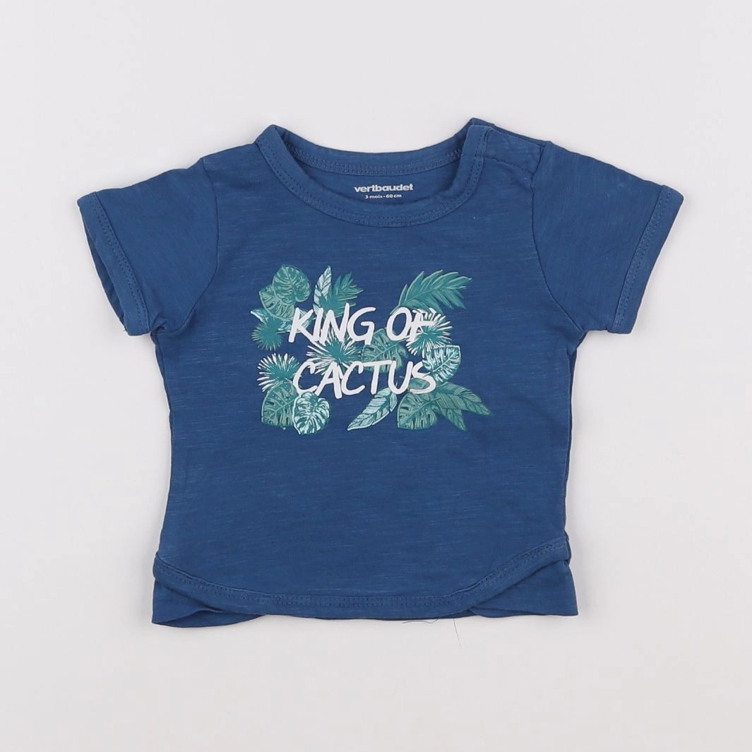 Vertbaudet - tee-shirt bleu - 3 mois