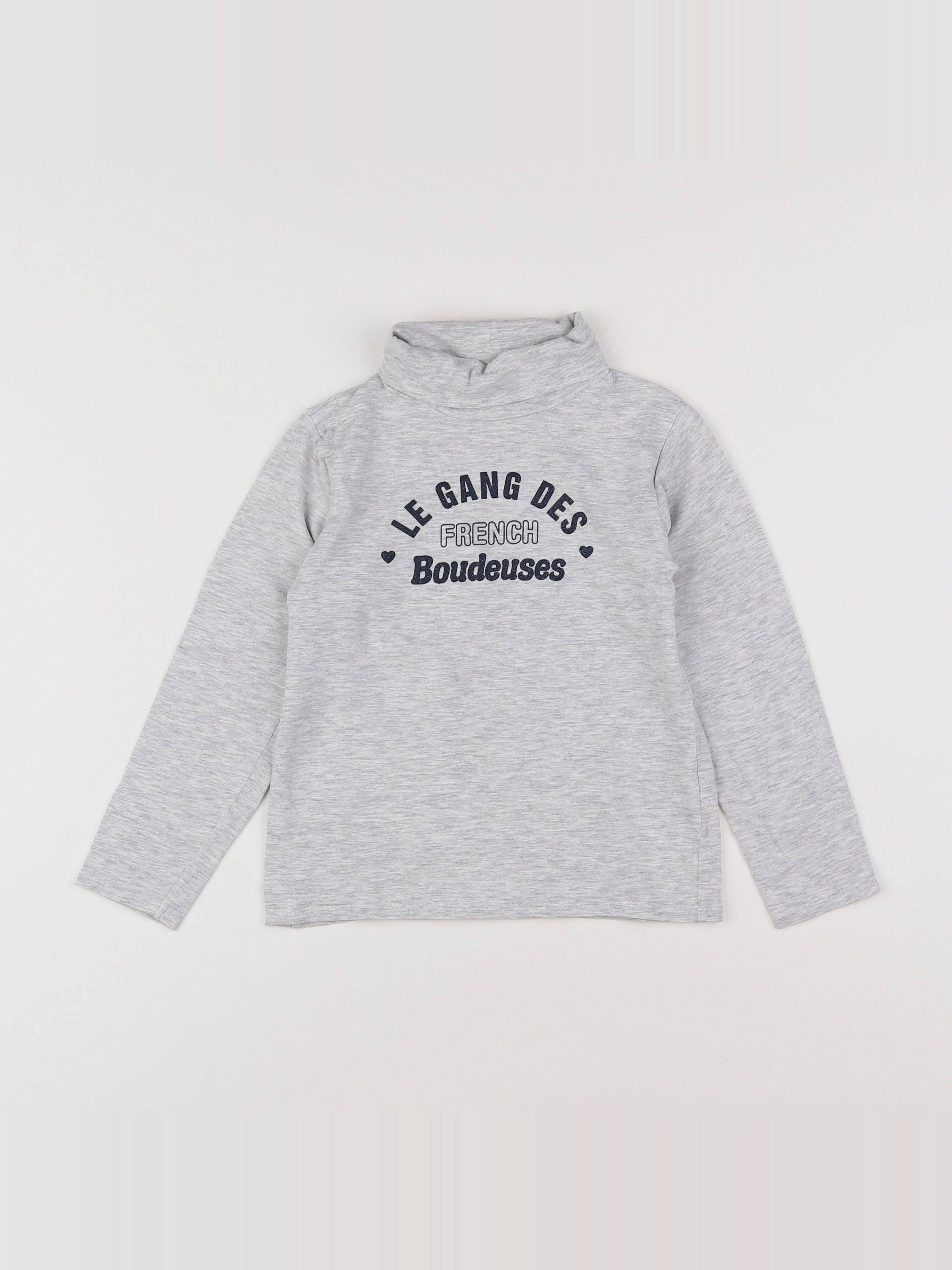 Vertbaudet - sous-pull gris, bleu - 6 ans