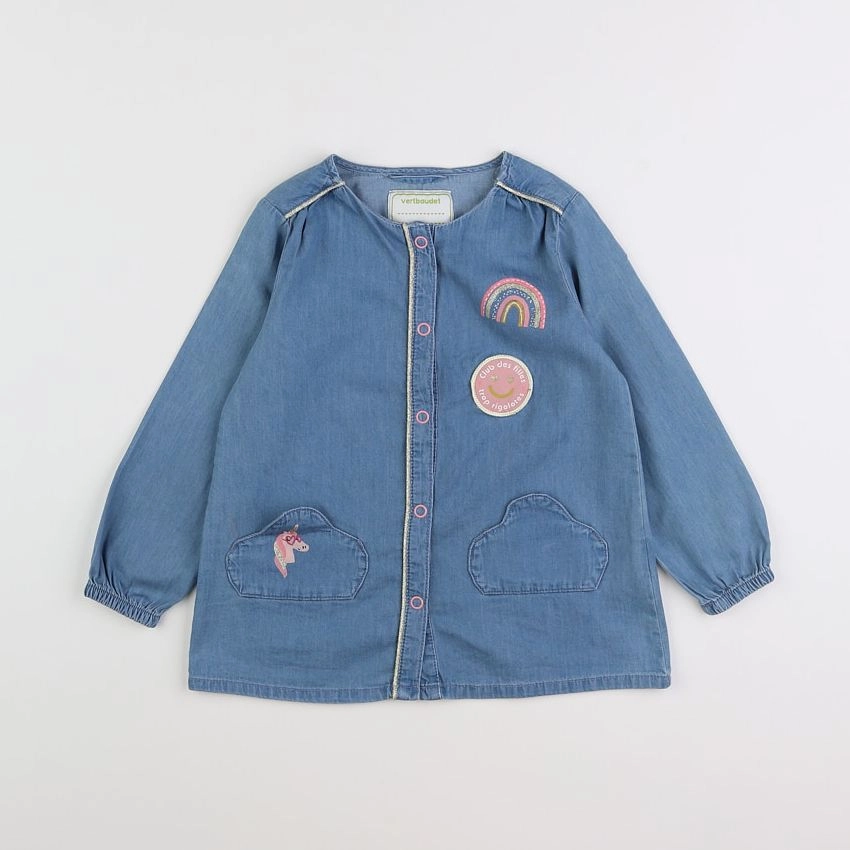 Vertbaudet - blouse d'école bleu - 2 ans