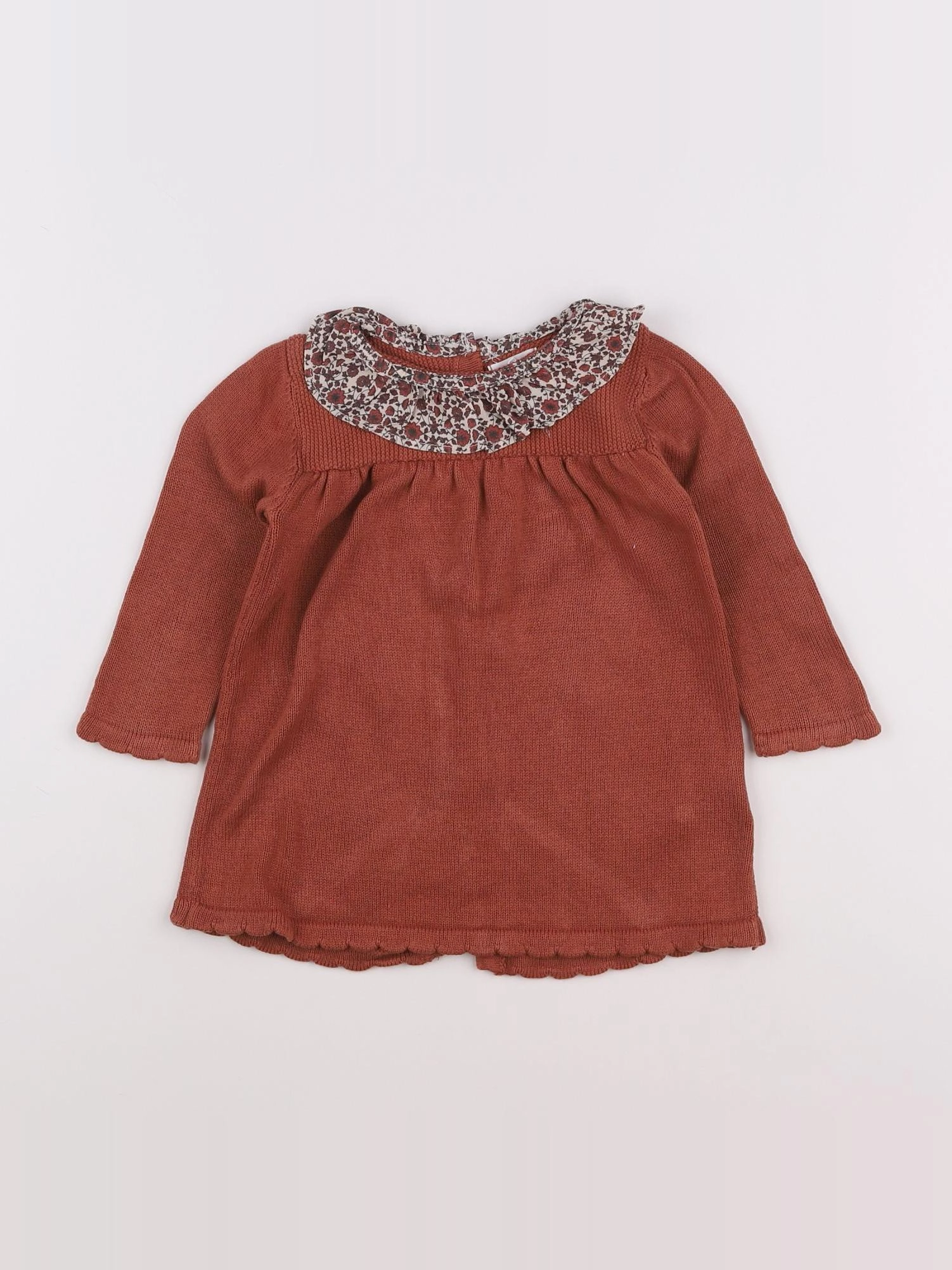 Vertbaudet - robe marron - 12 mois