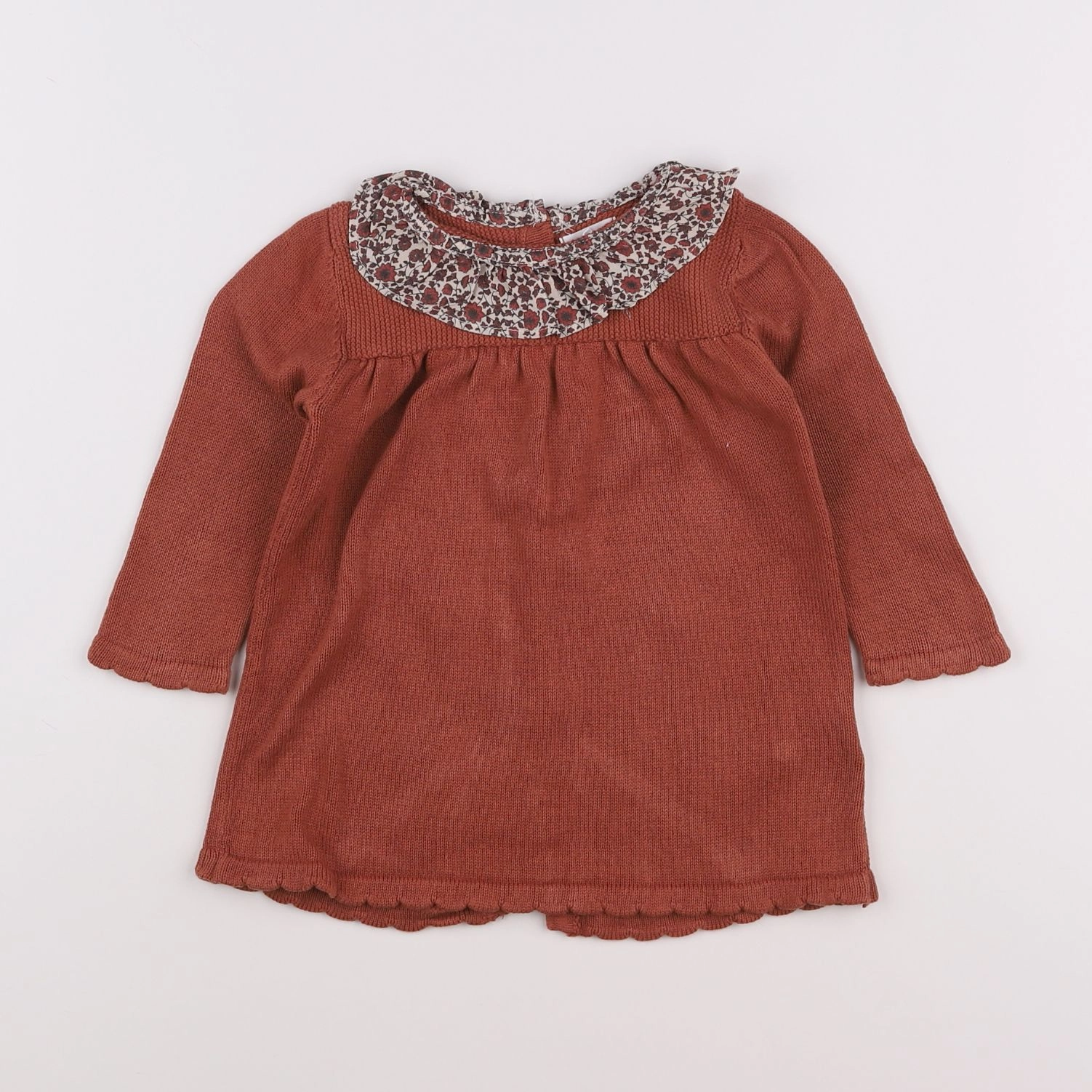 Vertbaudet - robe marron - 12 mois