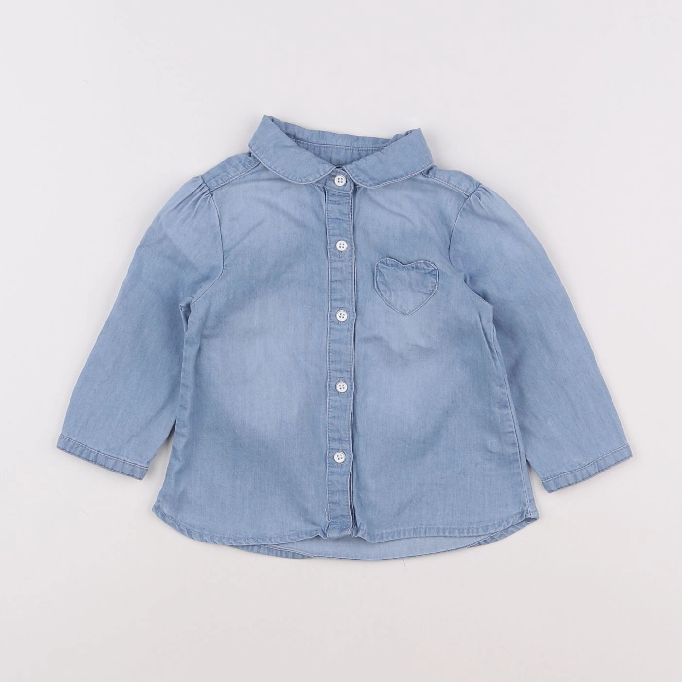 Vertbaudet - blouse bleu - 9 mois