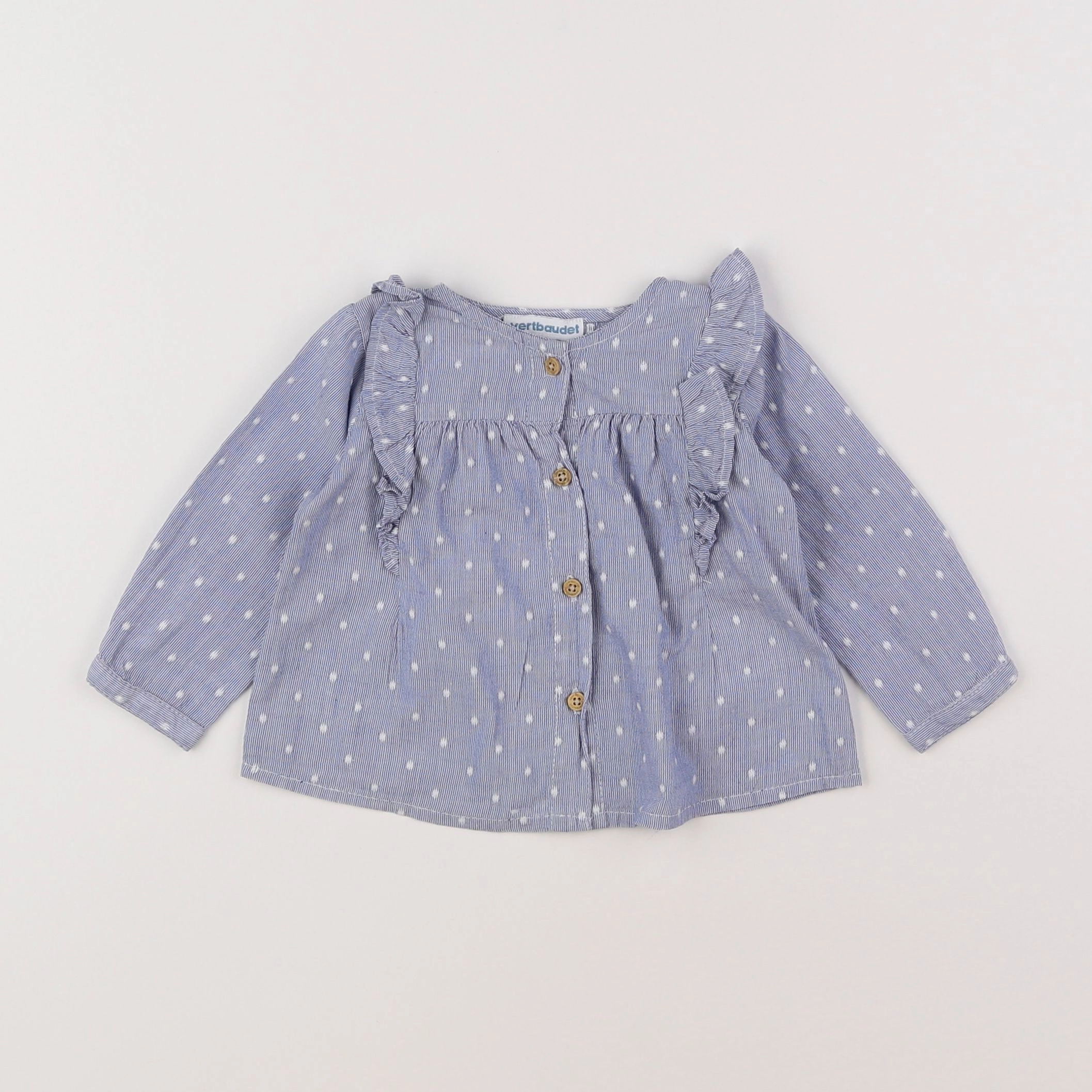 Vertbaudet - blouse bleu - 6 mois