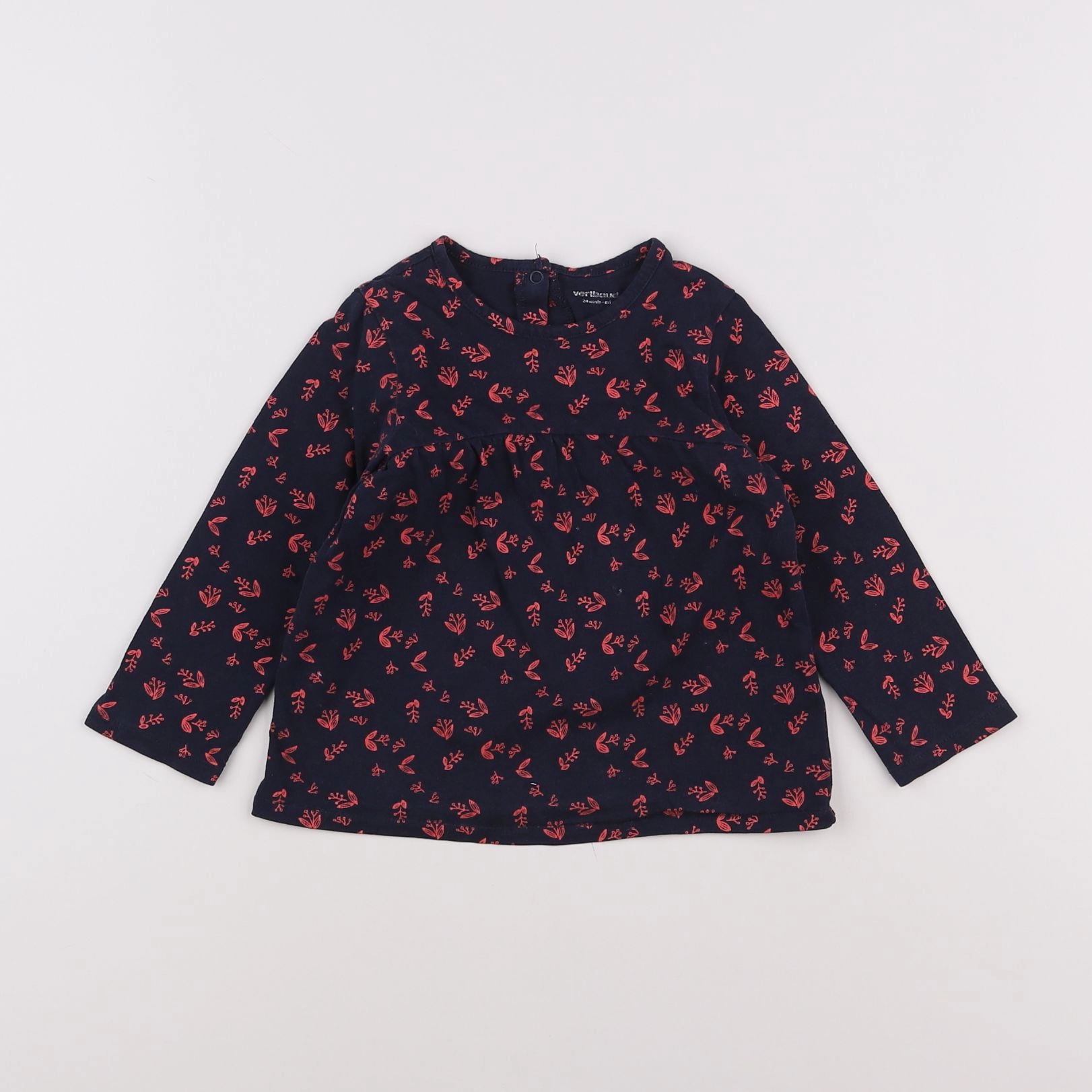 Vertbaudet - tee-shirt bleu, rose - 2 ans