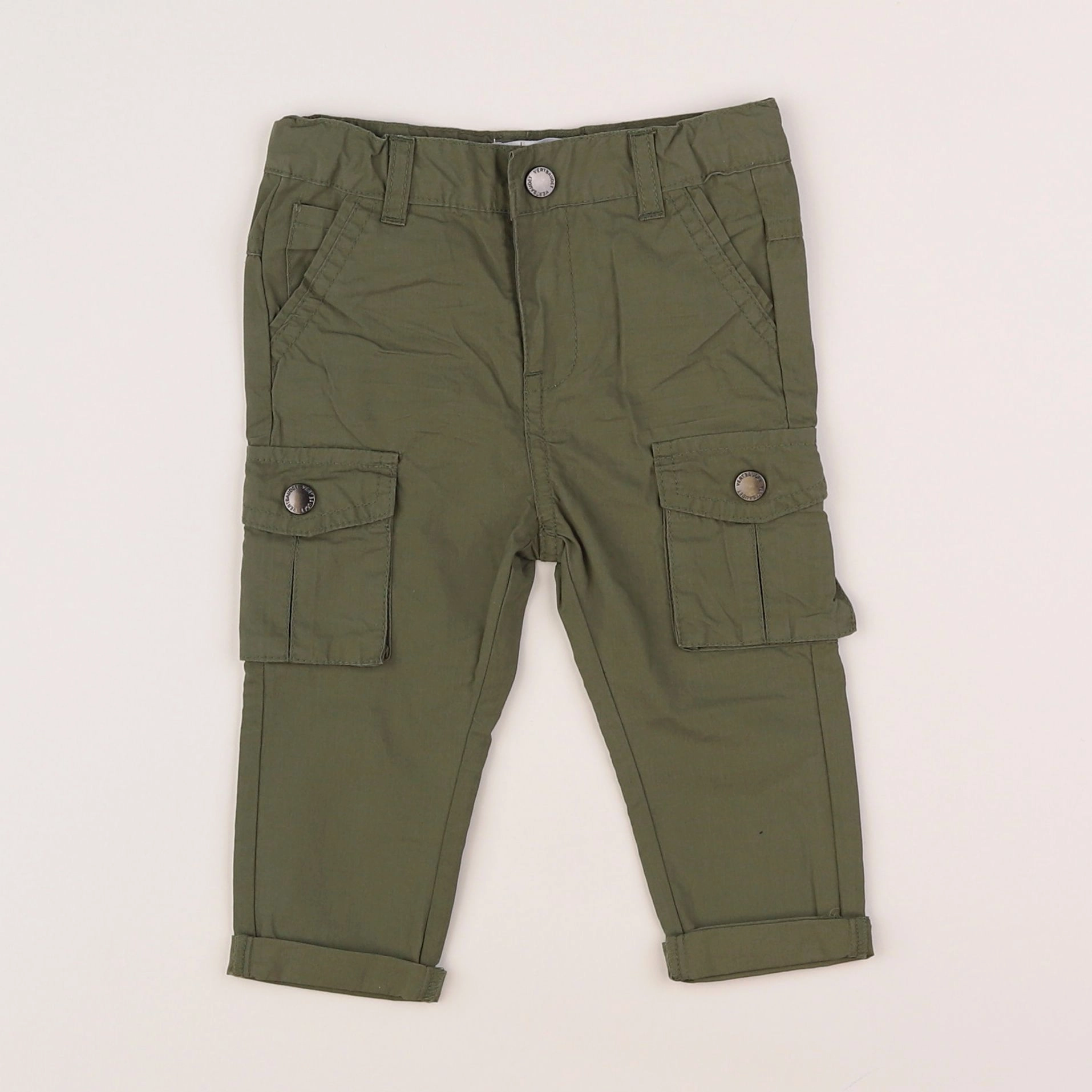 Vertbaudet - pantalon vert - 9 mois