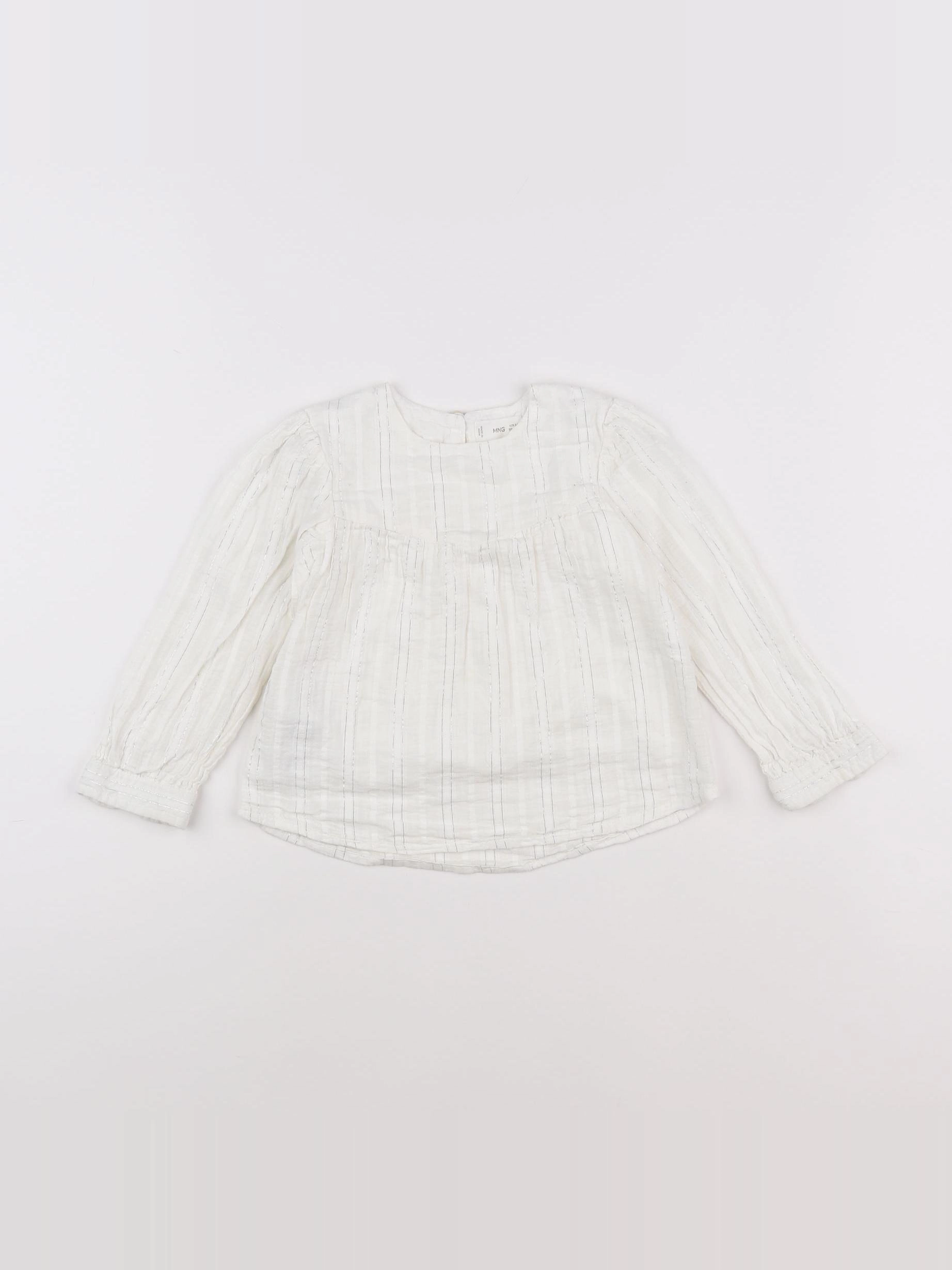 Mango - blouse blanc, argent - 2/3 ans