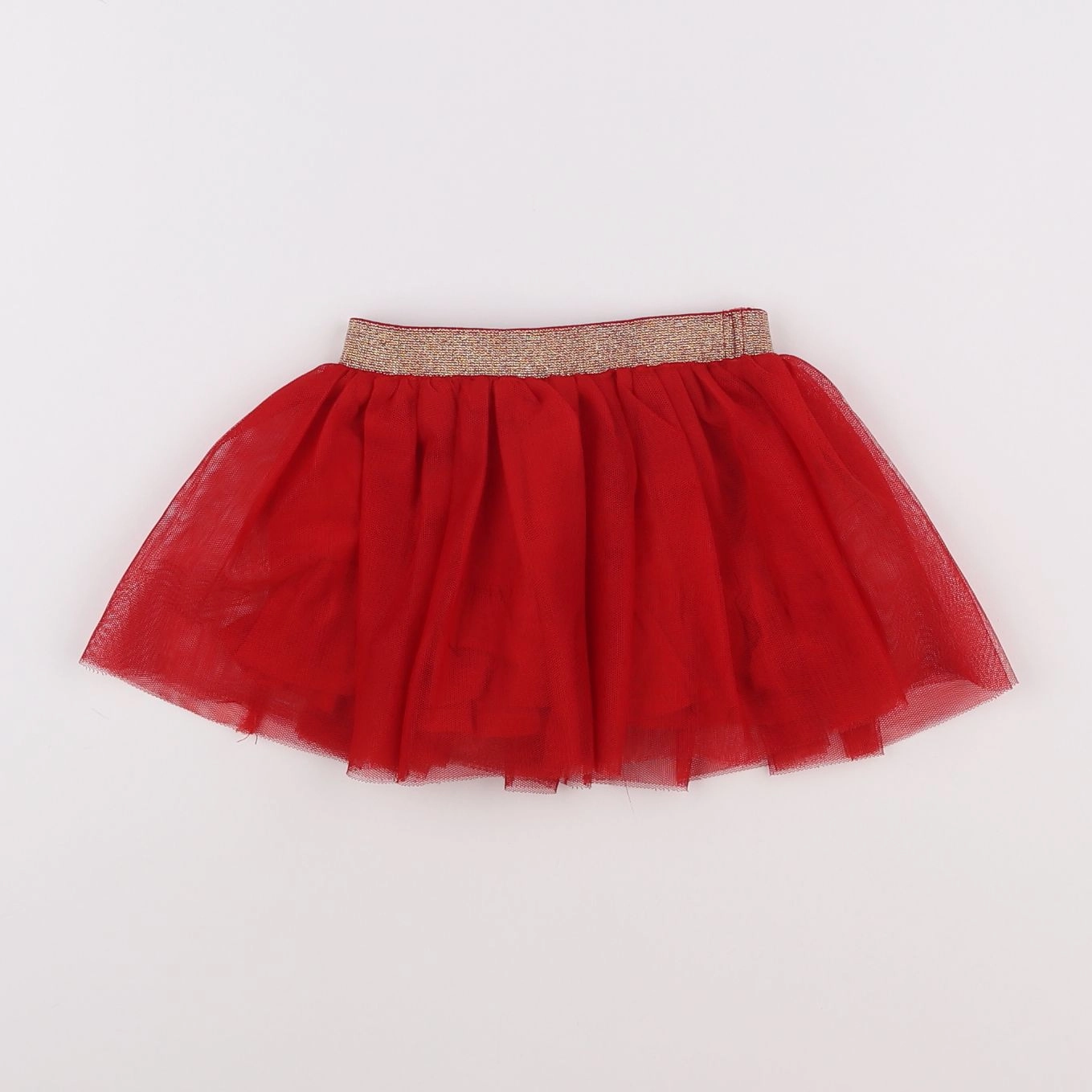 Vertbaudet - jupe rouge, or - 12 mois