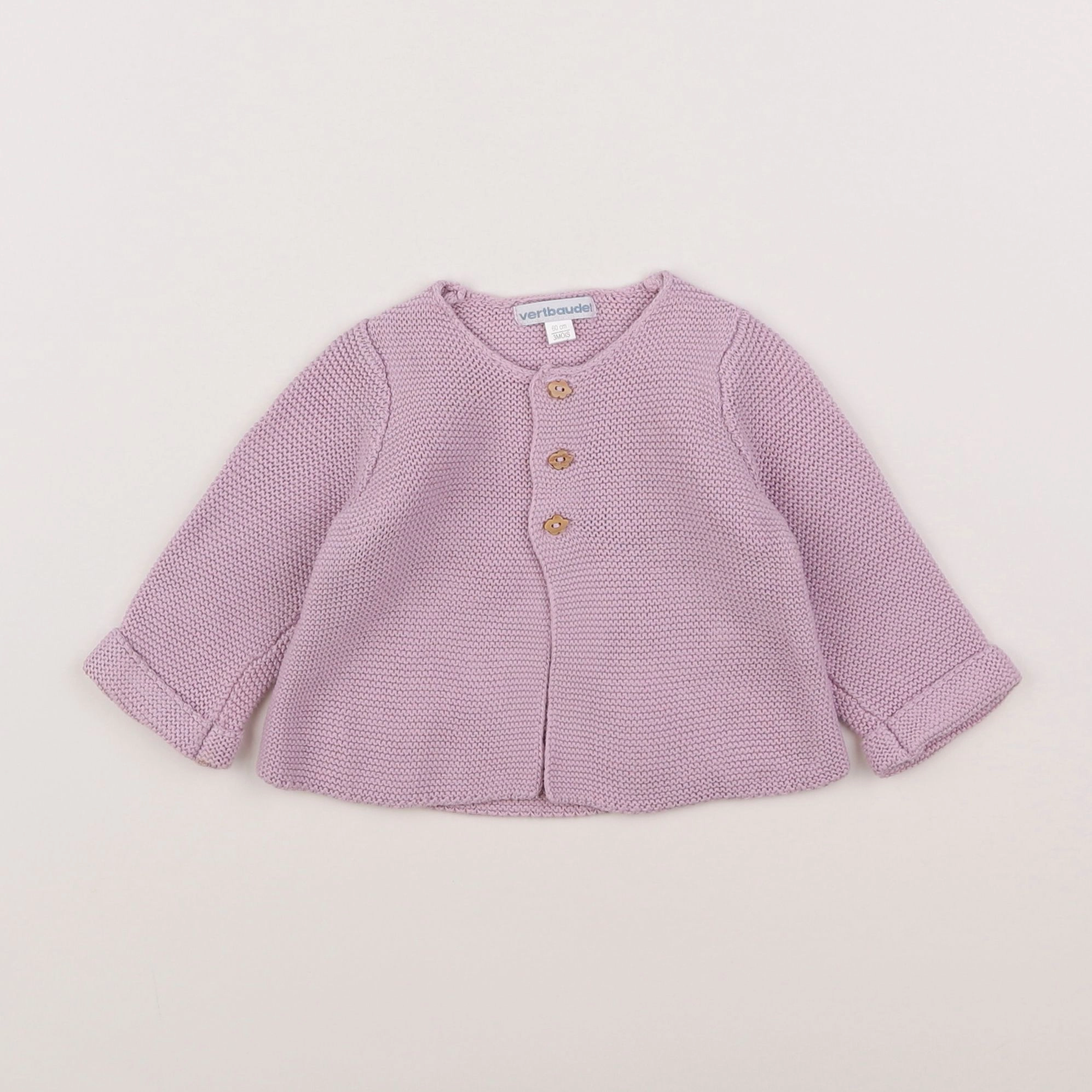 Vertbaudet - gilet violet - 3 mois