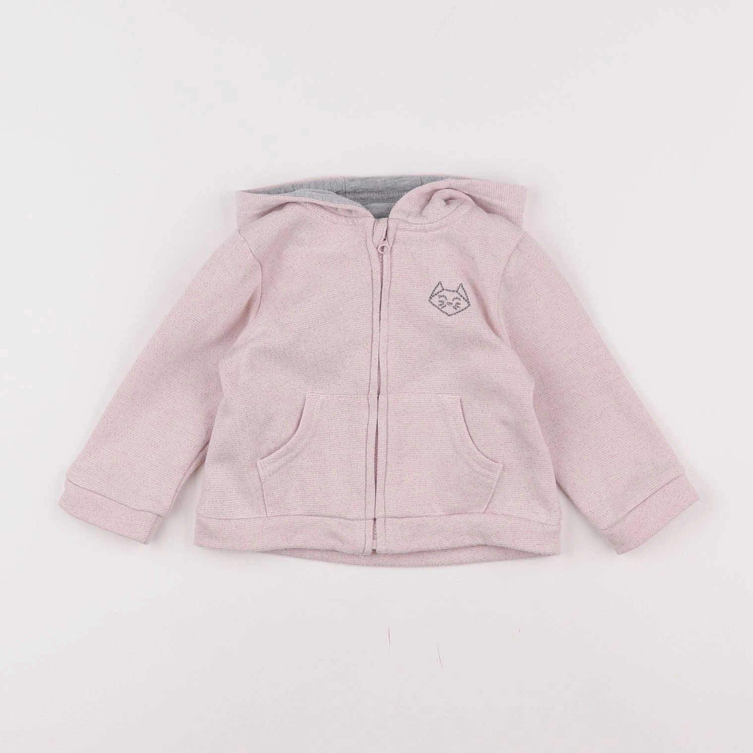 Vertbaudet - sweat rose - 9 mois