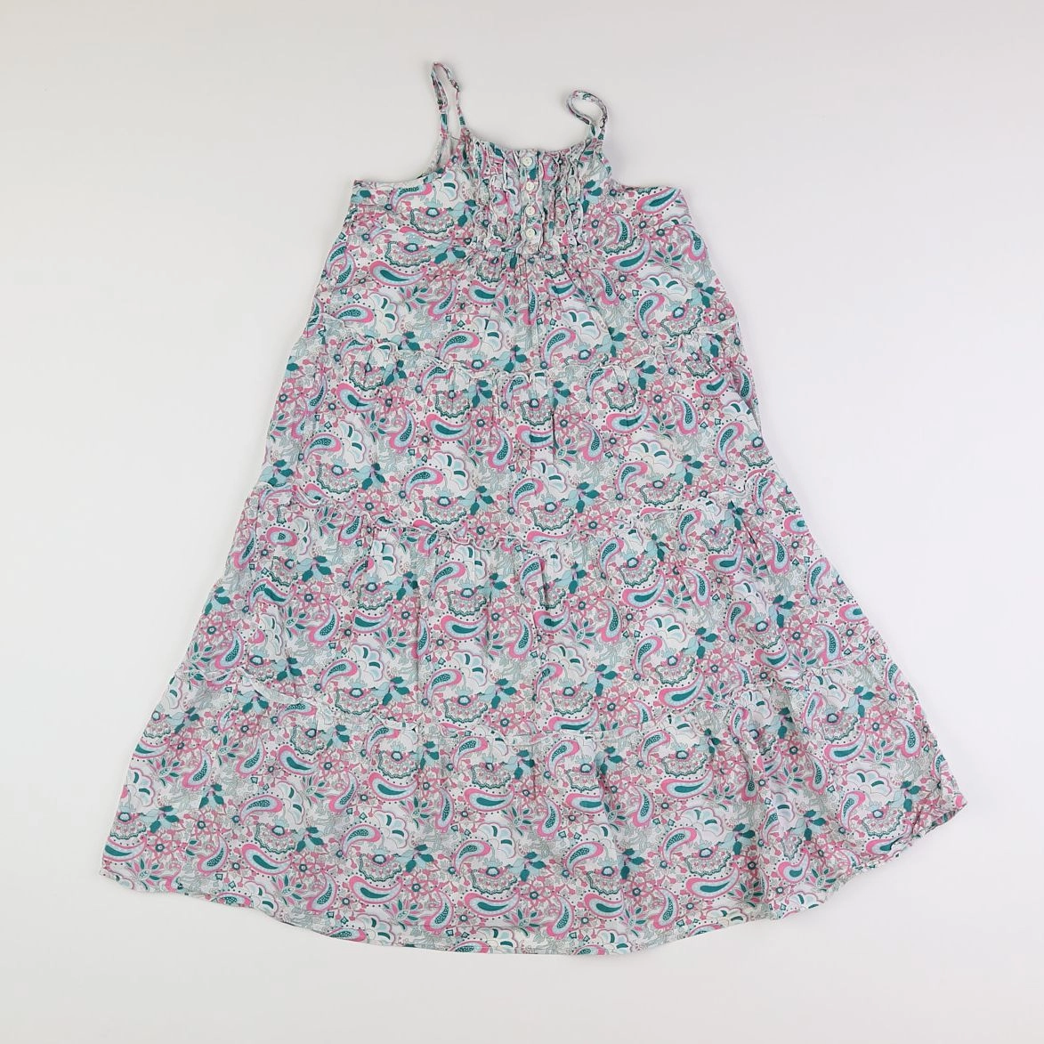 Vertbaudet - robe vert, violet - 8 ans
