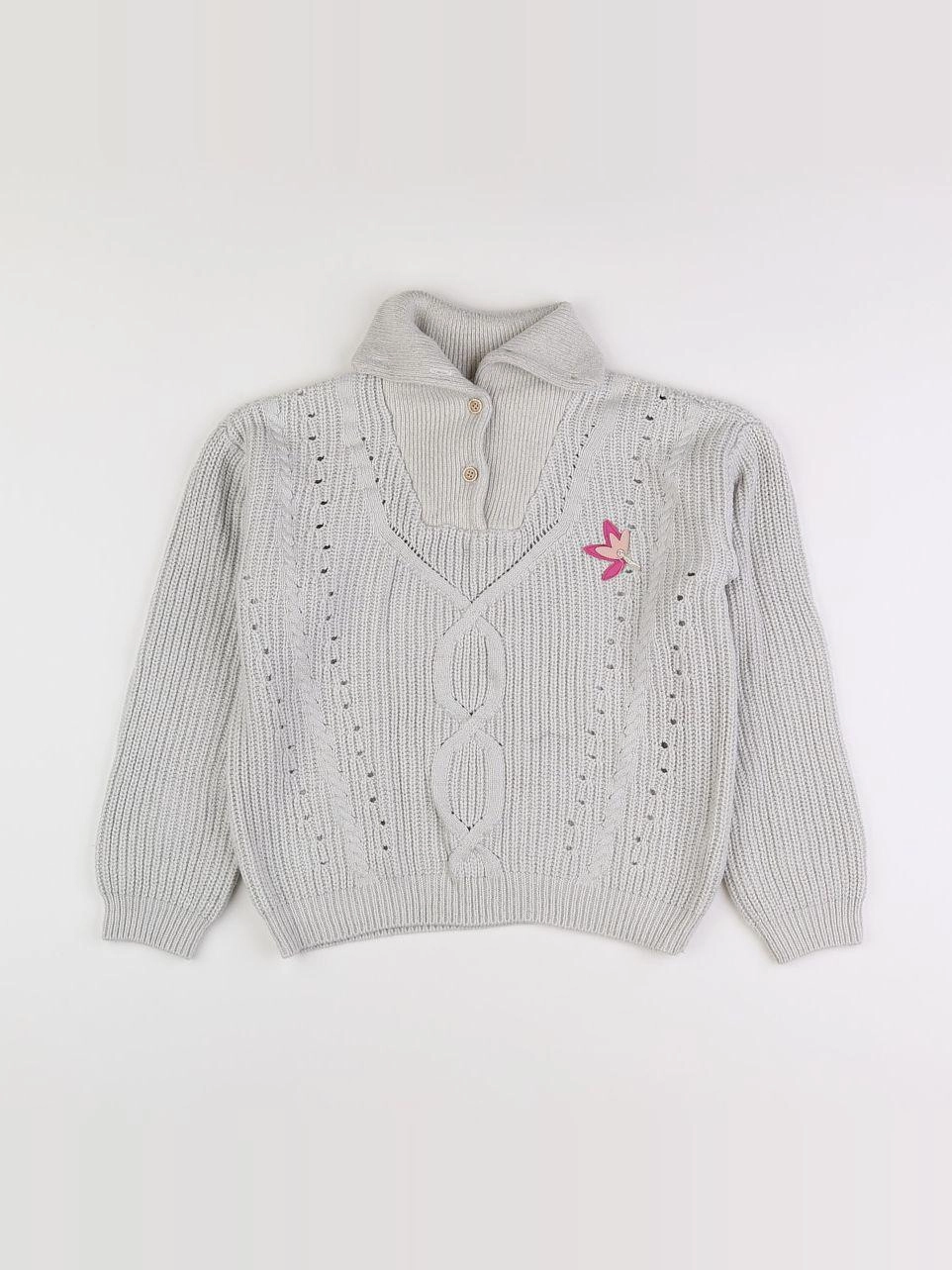 Tape à l'oeil - pull gris, or - 12 ans