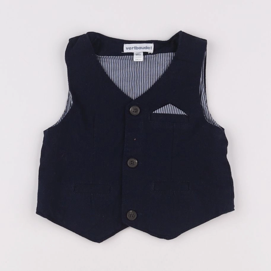 Vertbaudet - gilet bleu - 6 mois