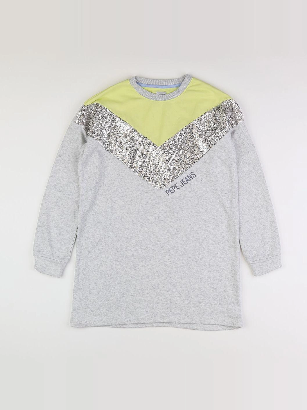 Pepe Jeans - robe gris, jaune, argent - 12 ans