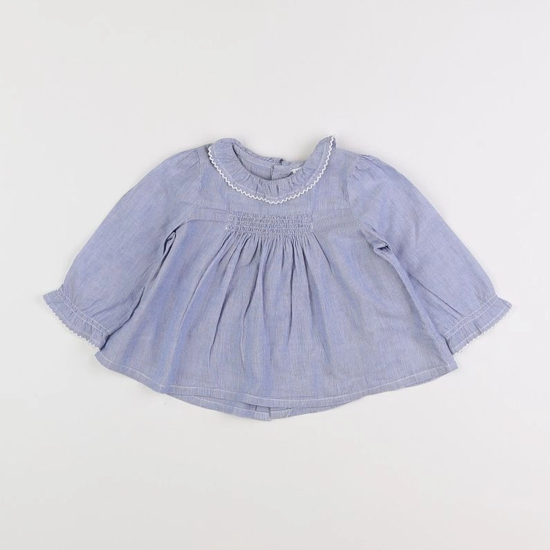 Boutchou - blouse bleu - 12 mois