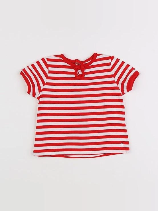 Petit Bateau - tee-shirt rouge - 12 mois