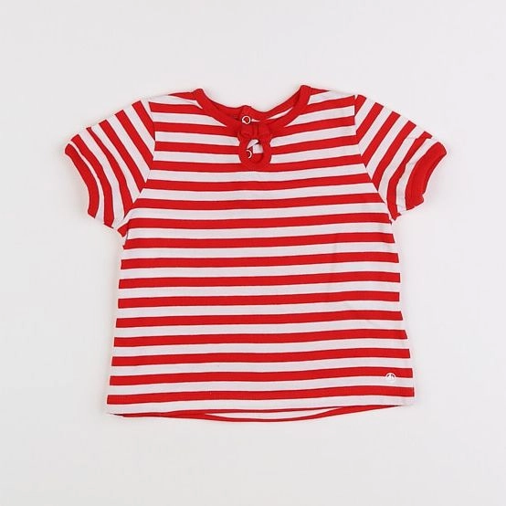 Petit Bateau - tee-shirt rouge - 12 mois