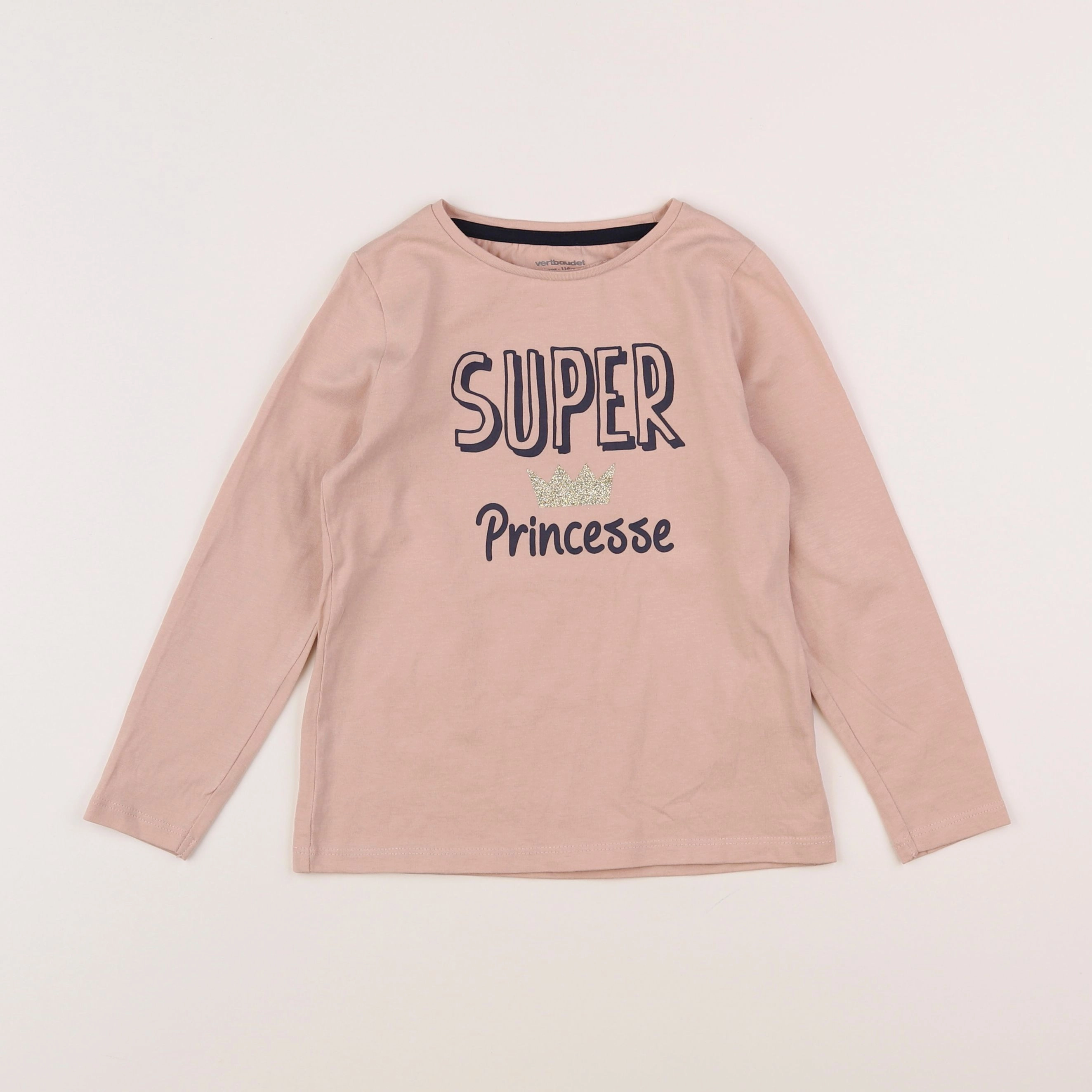 Vertbaudet - tee-shirt or, rose - 6 ans