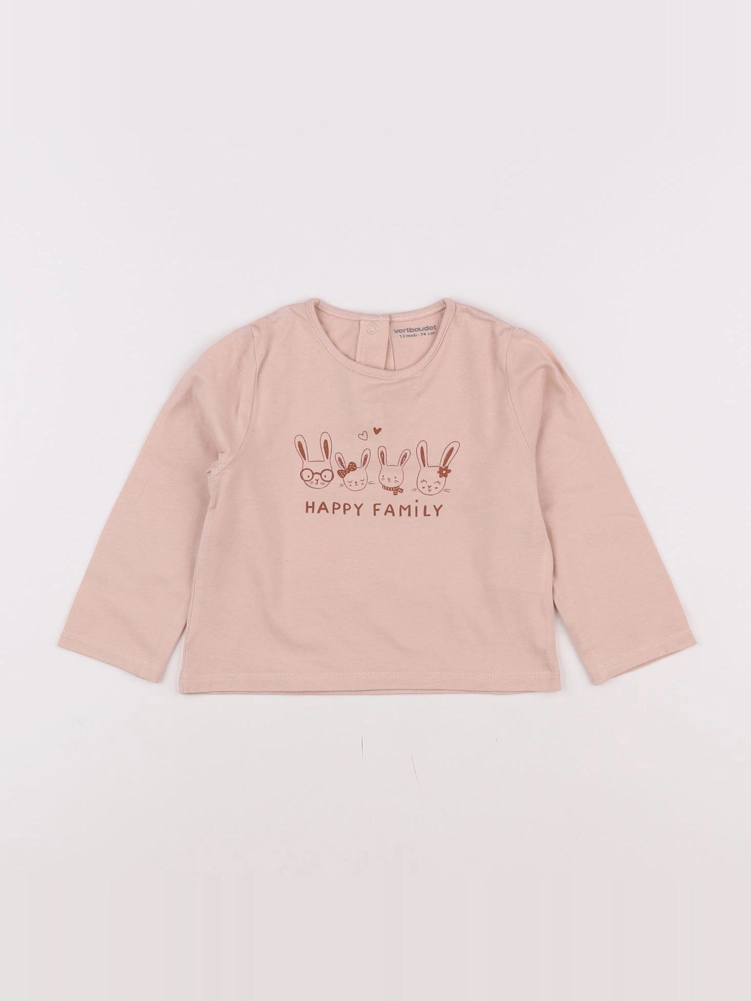 Vertbaudet - tee-shirt rose - 12 mois