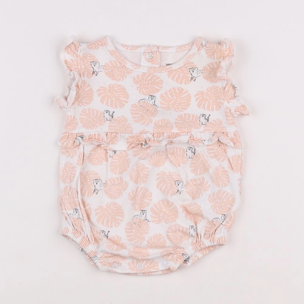 Vertbaudet - combinaison blanc, rose - 3 mois