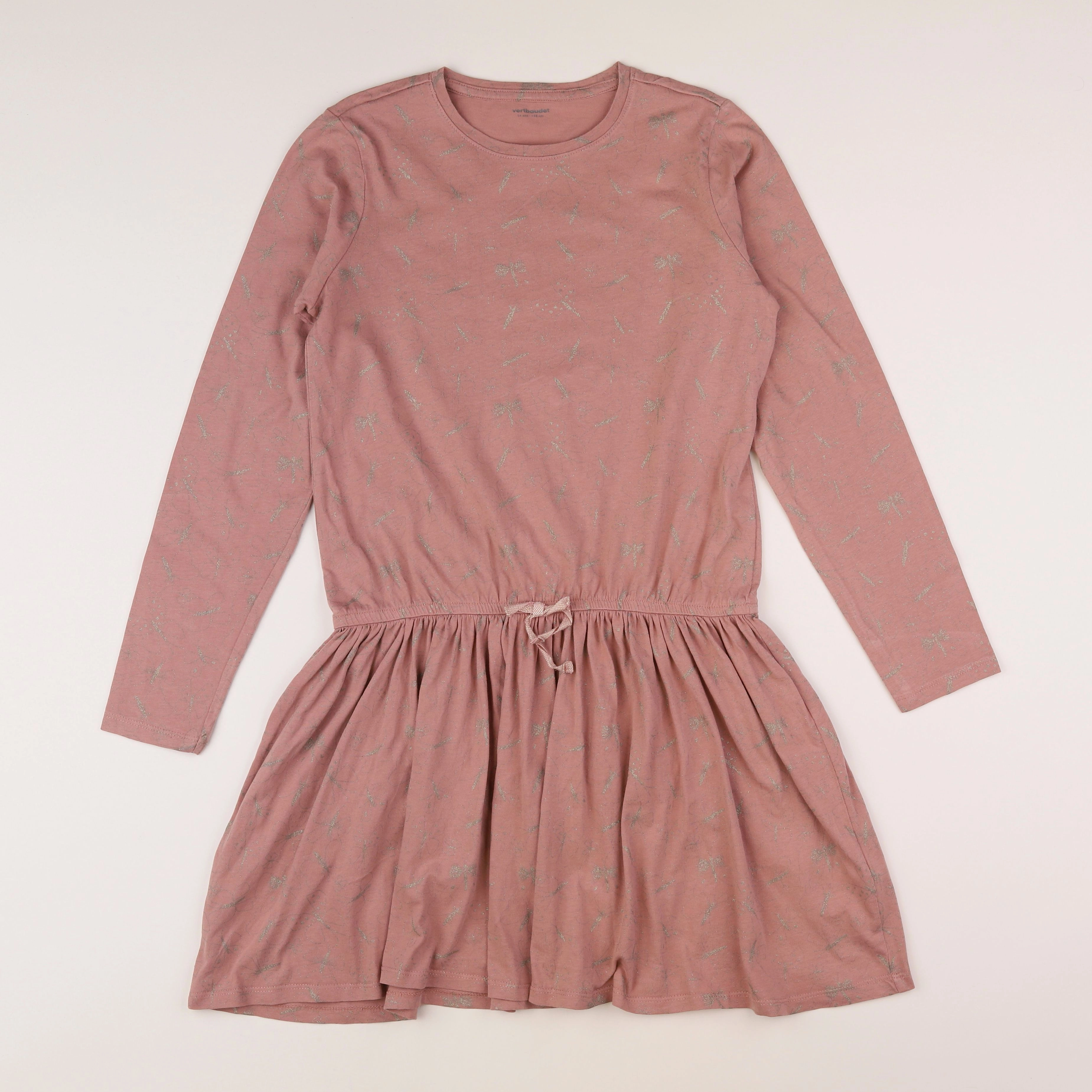 Vertbaudet - robe rose, or - 14 ans