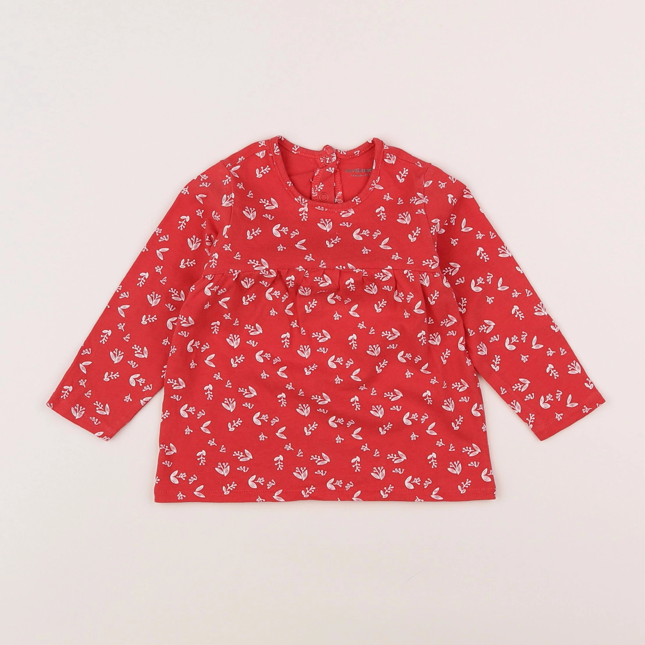 Vertbaudet - tee-shirt rouge - 12 mois
