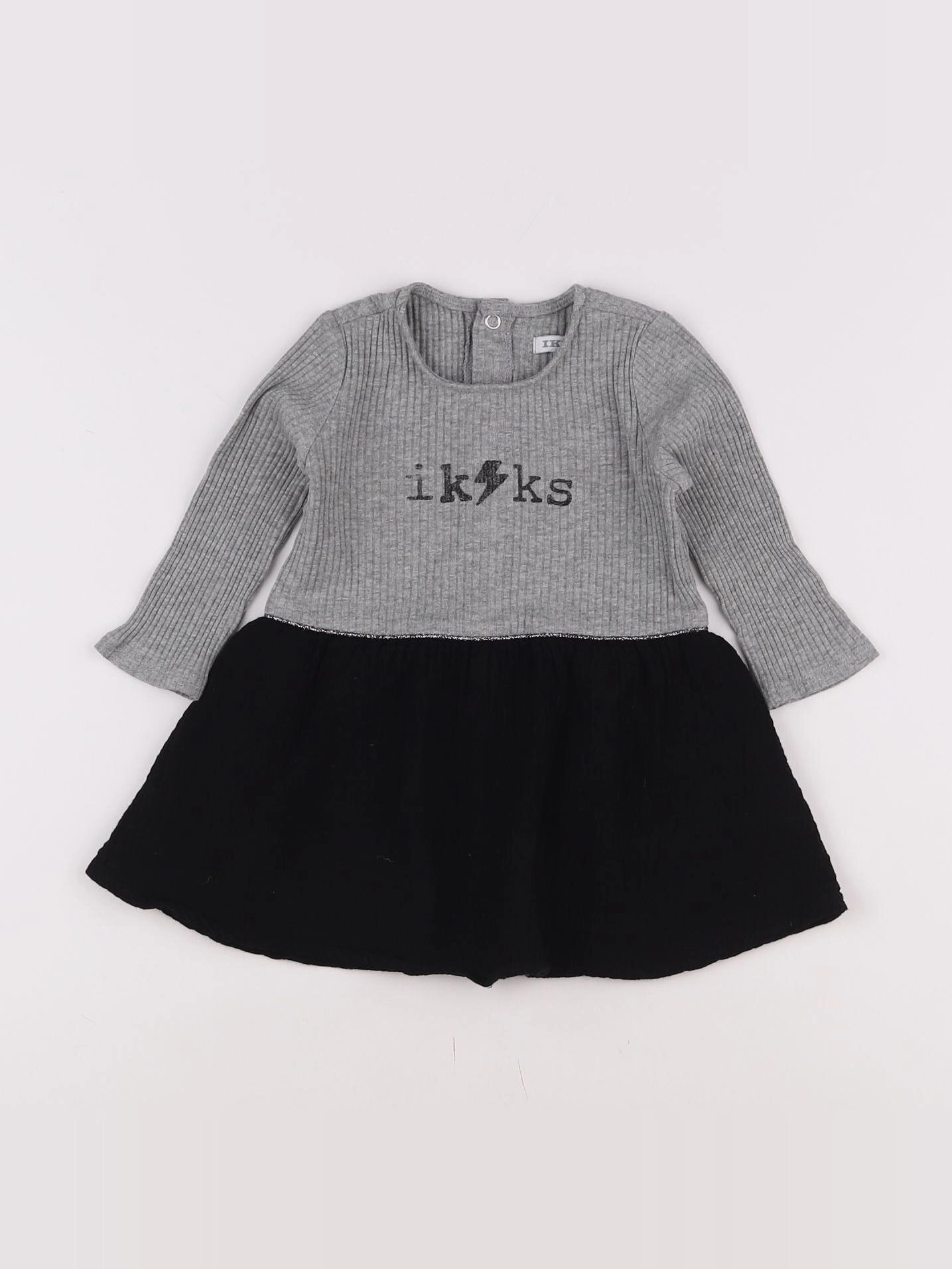 IKKS - robe gris, noir - 12 mois