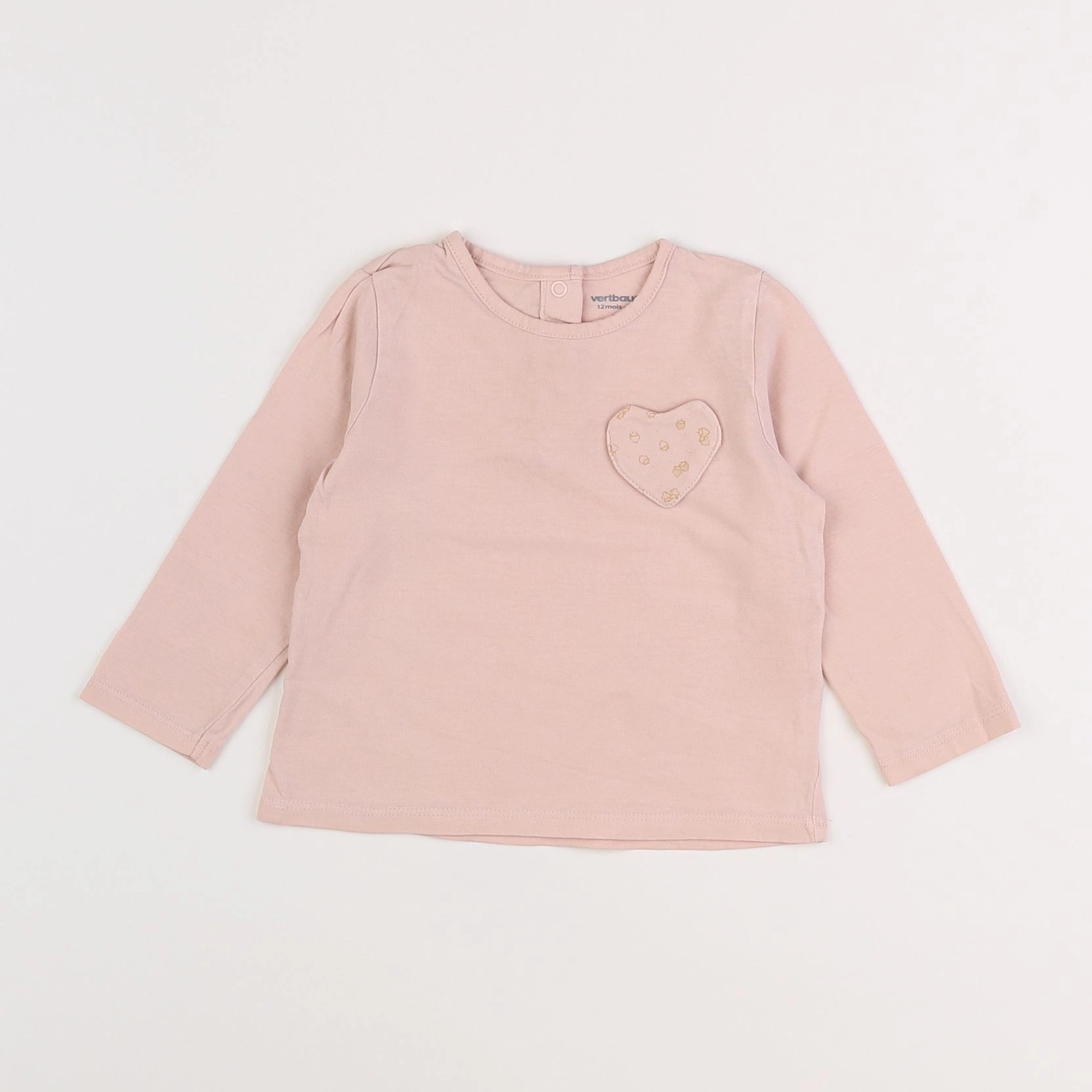 Vertbaudet - tee-shirt rose - 12 mois
