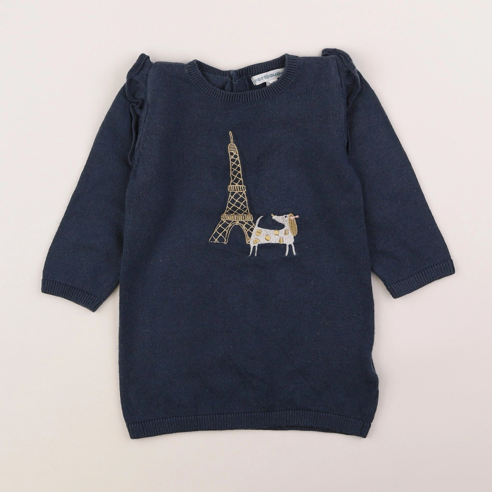 Vertbaudet - robe bleu - 12 mois